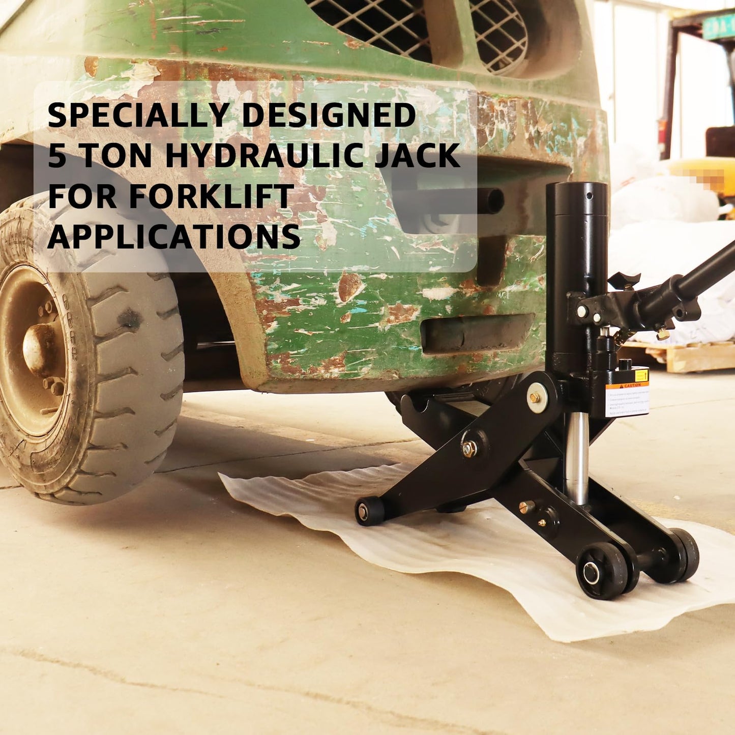 BESTOOL 5 Ton Hydraulic Forklift Jack, Low Profile Heavy Duty Service Jack for Forklift, Truck & Warehouse Equipment, Dual Lift Positions, 2.56" to 16.7" Lifting Range, 10,000 lbs Capacity