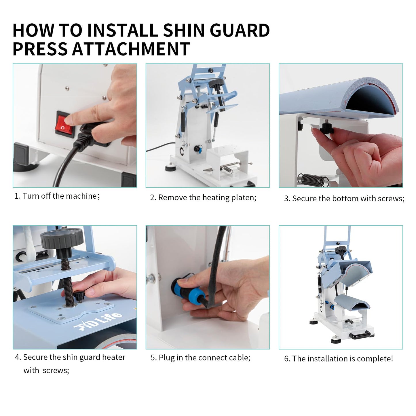 PYD Life Shin Guard Heat Press Machine for Shin Guards Soccer Blanks Sublimation Heat Transfer Printing, for Custom Photos Designs DIY Gifts