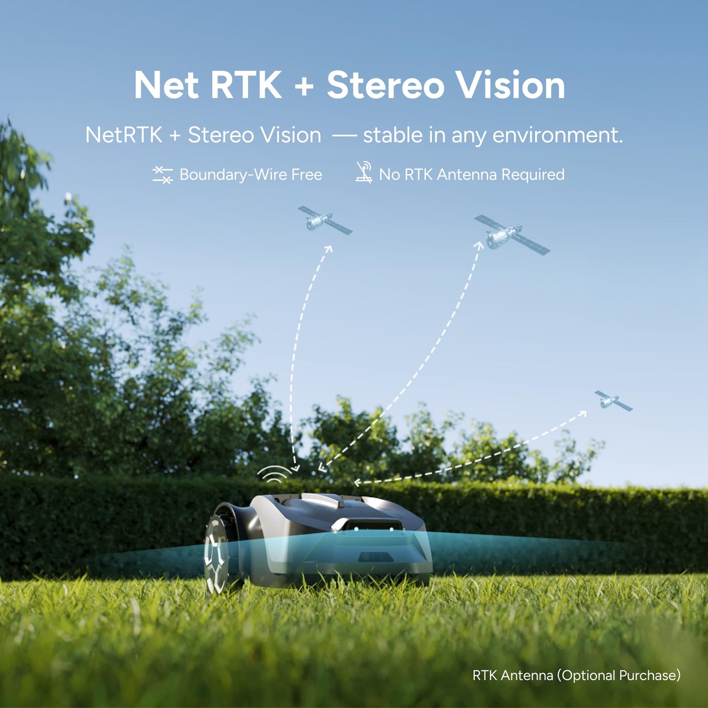 iGarden R55 Robot Lawn Mower Wire Free, NetRTK & Stereo Vision Robot Mower
