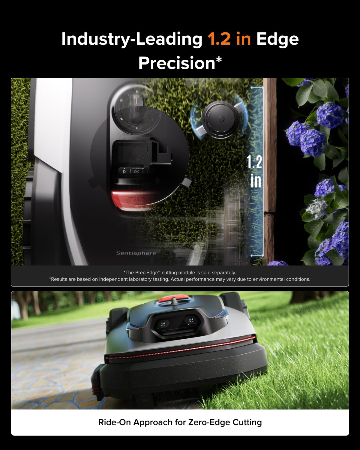 Roborock RockNeo Q110H Robot Lawn Mower, Wire-Free Robotic Lawn Mower with Full-Band RTK + VSLAM Navigation, Auto Mapping, AI Vision Obstacle Avoidance, App Control, 45% Slope, Covers Up to 1/4 Acre
