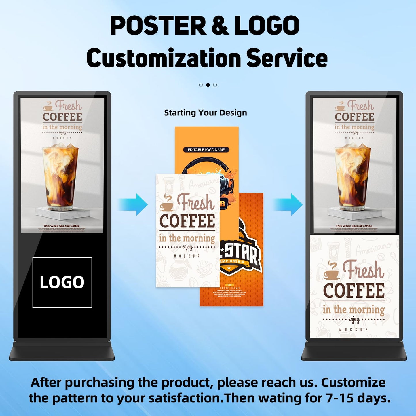 YCKJNB 55 inch Indoor Digital Signage 4K Touchscreen,CMS Software,IPS Floor Standing Digital Kiosks Interactive Displays with WiFi HDMI/USB Input Auto AD Player, Android OS Black