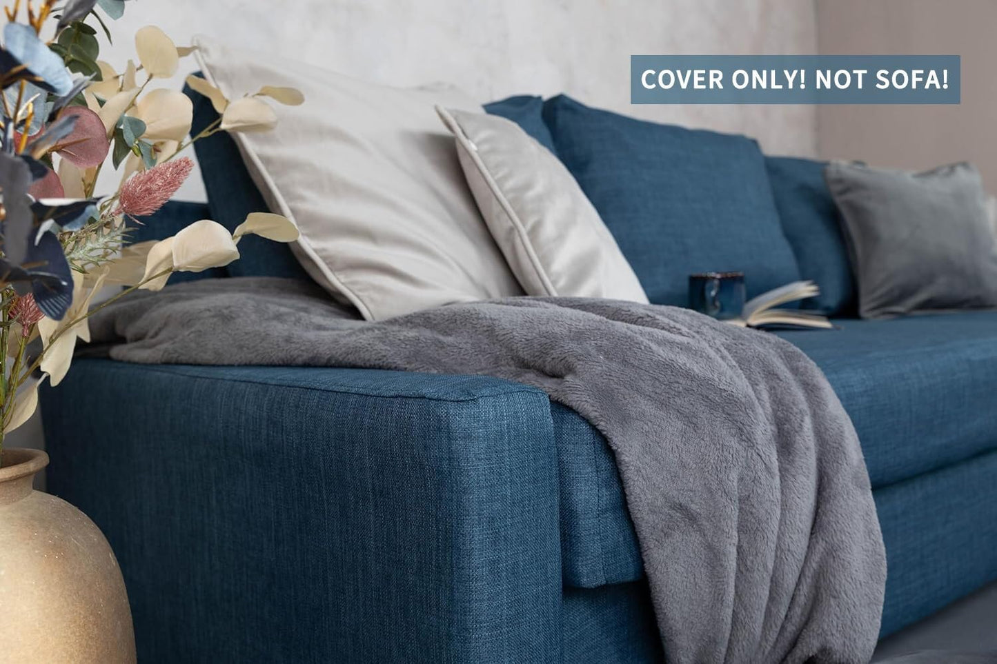 MASTERS OF COVERS Snug Fit Friheten Slipcover for The IKEA Friheten with Chaise Corner Cover, Sofa Bed Cover, Sectional Slipcover Replacement (Navy Blue)（Cover Only！Not Sofa！）
