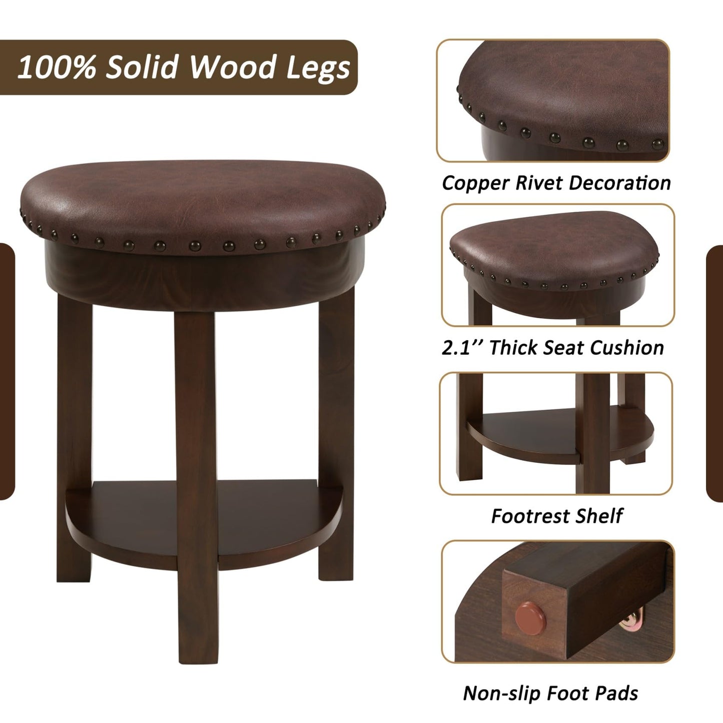 KEIKI 60" Solid Pine Wood Bar Table Set with 3 PU Stools Chairs, Long Bar High Top Dining Table & Upholstered Stools, Behind Couch Sofa Counter Height Pub Table for Breakfast, Kitchen Living Room