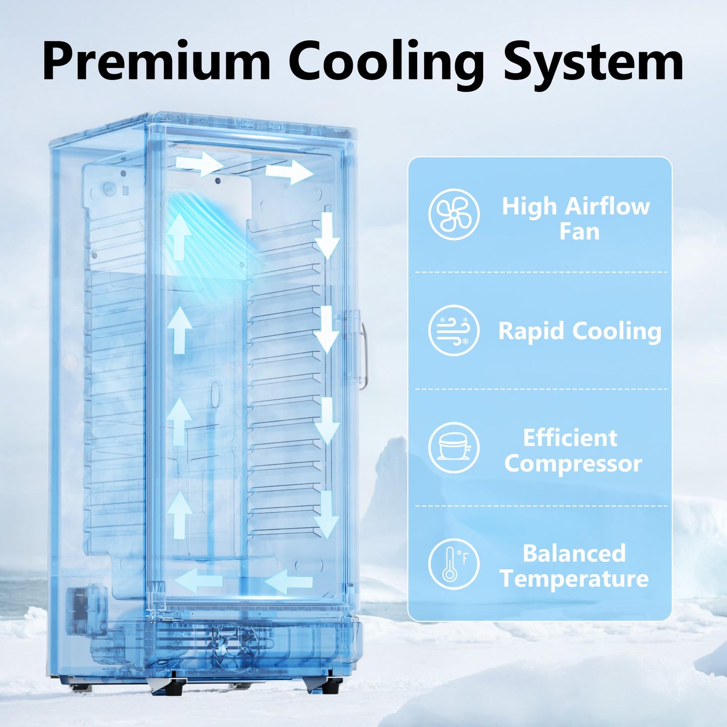 ICEVIVAL 6 Cu.Ft Commercial Refrigerators, Display Fridge with Double-Tempered Glass Door, Beverage Cooler for Bar, Office, Restaurant, Outdoor Beverage Refrigerator with Locking, Key & LED