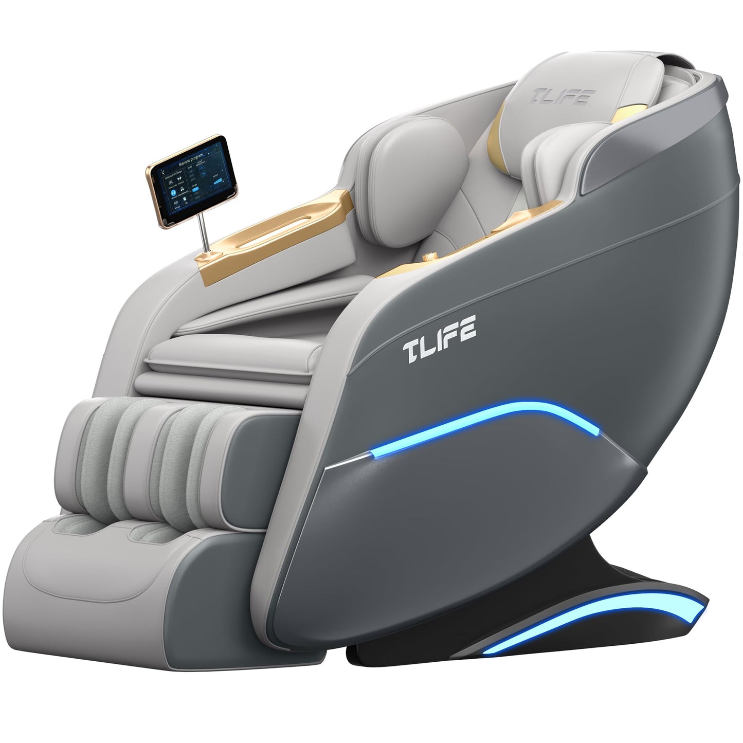 TLIFE Massage Chair Full Body, 160°Zero Gravity Recliner with Body Scan, 50" SL-Track Shiatsu Massage Chair, Fixed Point Massage, Foot Rollers, 12 Auto Modes, Deep Yoga Stretch, Heating, Grey