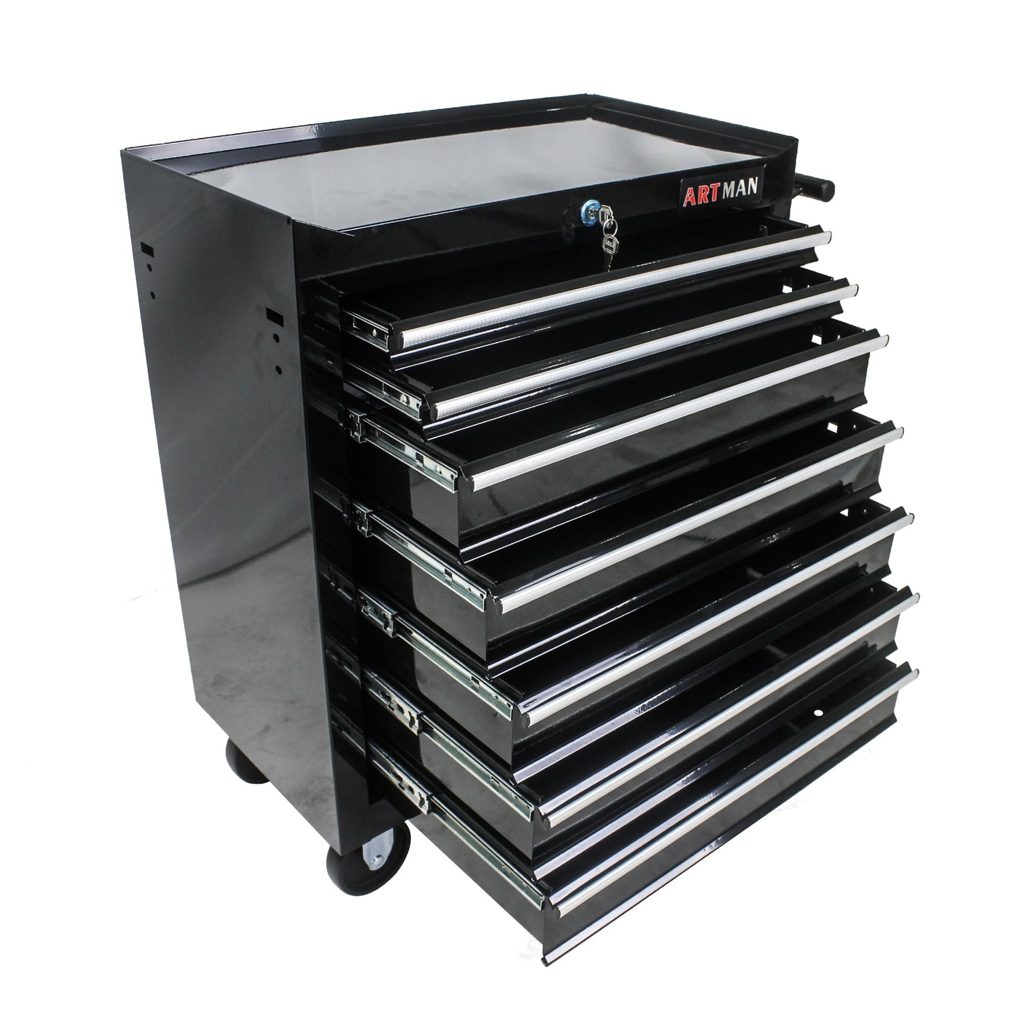 EliteZ 7-Drawer Rolling Tool Box, Tool Chest with Wheels and Locking System,High Capacity Tool Storage Cabinet Organizer (Black)