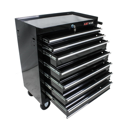 EliteZ 7-Drawer Rolling Tool Box, Tool Chest with Wheels and Locking System,High Capacity Tool Storage Cabinet Organizer (Black)