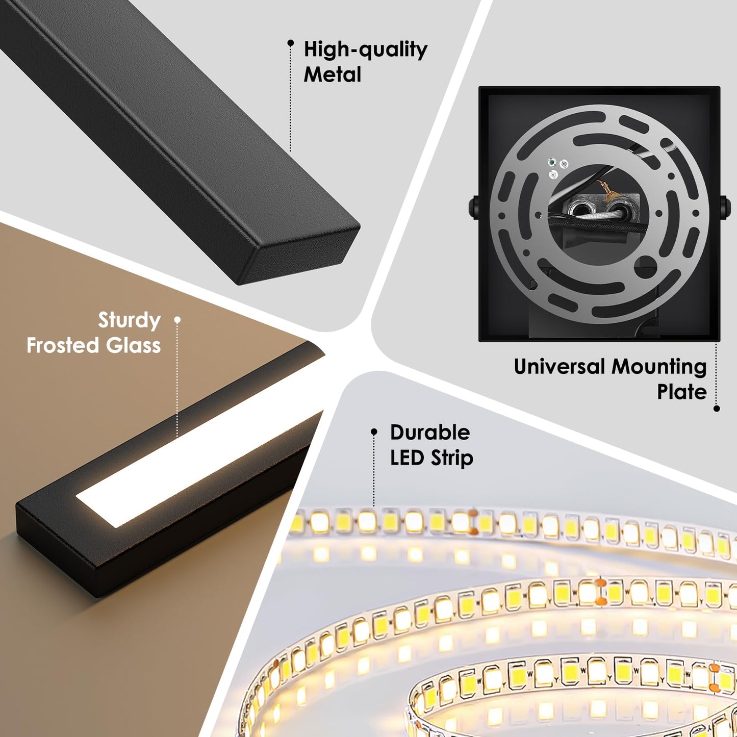 BesLowe 2-Pack Outdoor Wall Lights, Waterproof LED Sconces, 31.75in, Black, Model B04047L