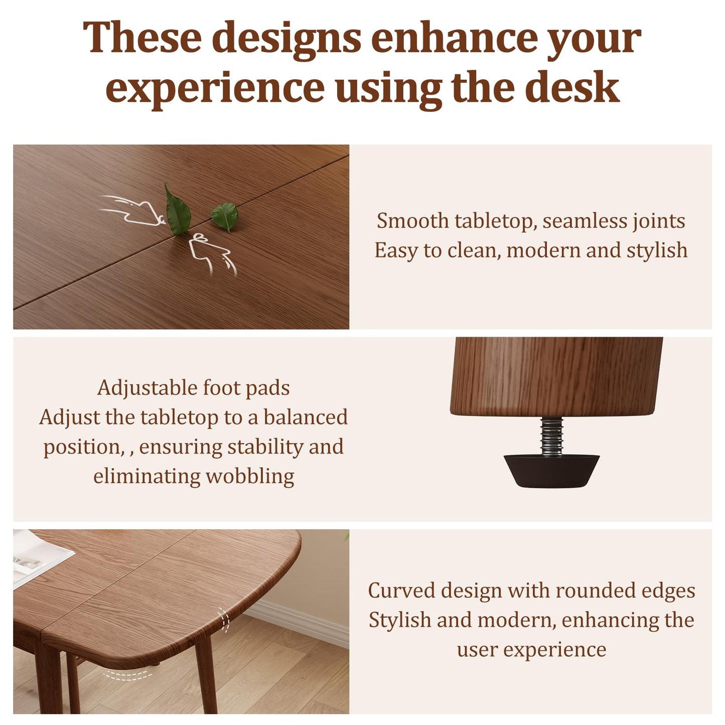 DONGMUWUJEE Solid Wood Extendable Dining Table for 4-8, 47.2” to 70.8” Expandable Table, Easy Assembly Extendable Dining Room Table, 3-in-1 Design, Ideal for Dining Room, Kitchen, Living Room (Walnut)