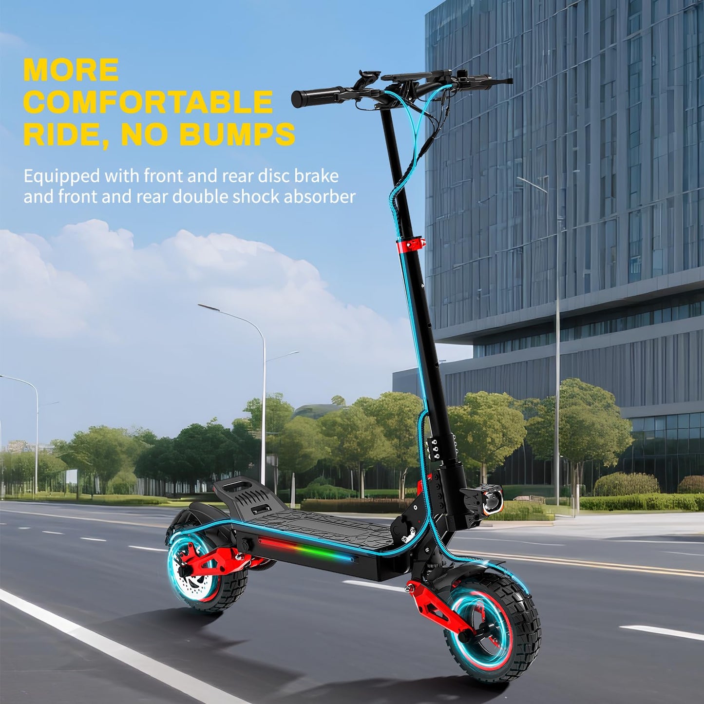 Electric Scooter Adults, 37 Miles Long Range, 34 Mph Max Speed, 11" Off-Road Tires,48V 18/21AH Big Battery,1200W/1600W Motor, Dual Braking System,Folding Commuter E Scooter (48V 18AH-1600W-J15 MAX)