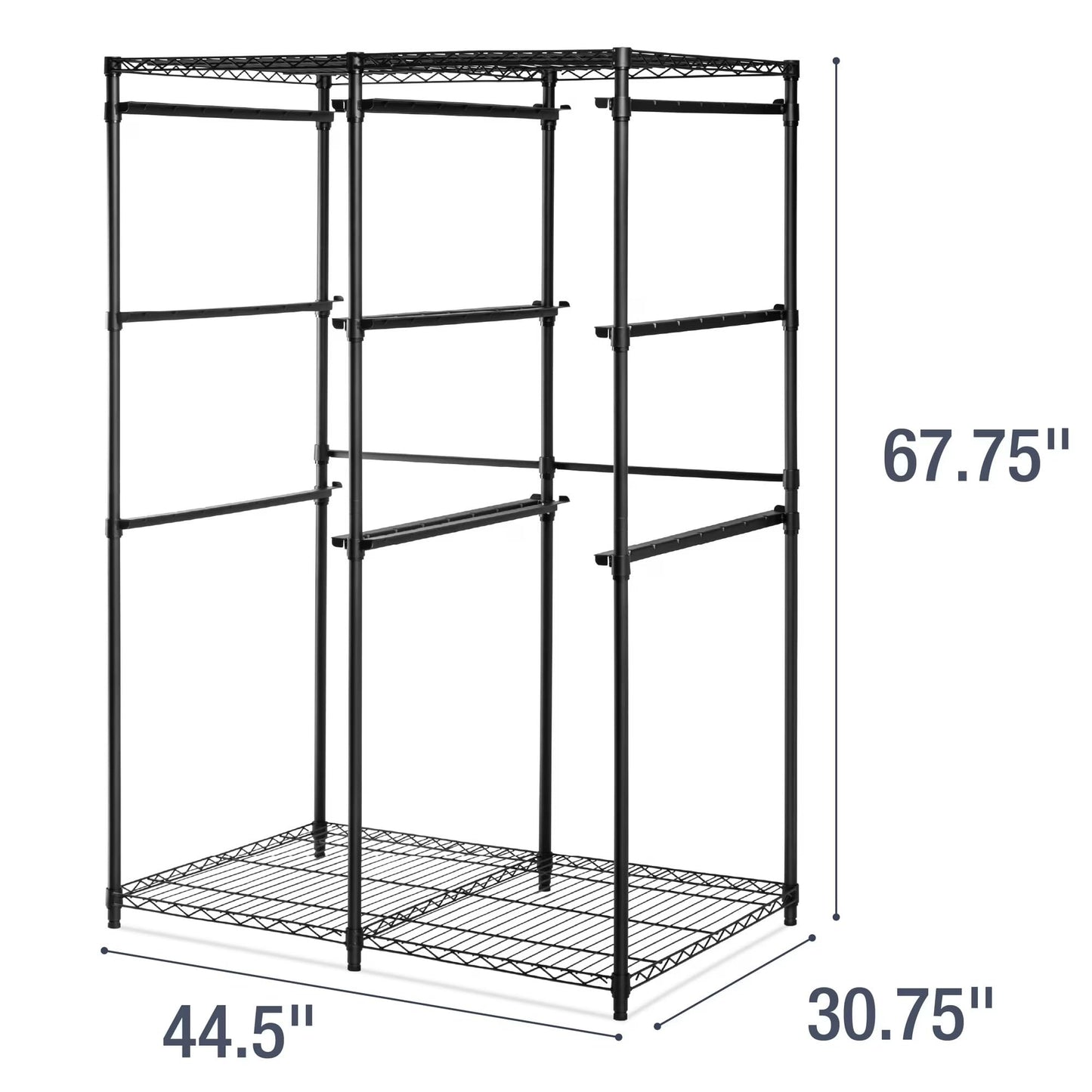 CleverMade Double Tote Tower 10-Bin Organizer Rack for 27 Gallon Storage Totes, Heavy-Duty Garage Storage Shelving Unit, Vertical Bin Rack for Pantry, Laundry Room & Shed, Black