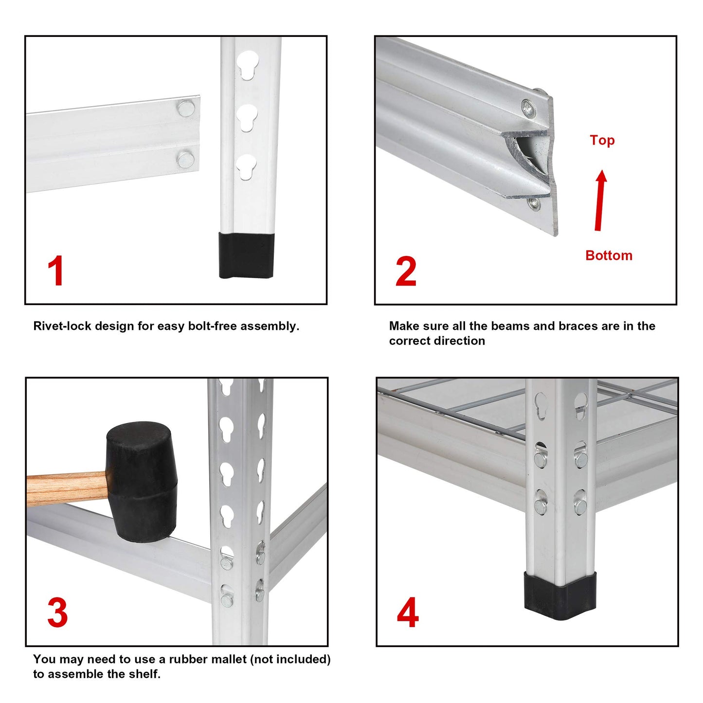 Amazon Basics Heavy Duty 5 Shelf Storage Shelving Unit, High-Grade Aluminum, Shelves, Adjustable Height, 60" x 24" x 78", Silver