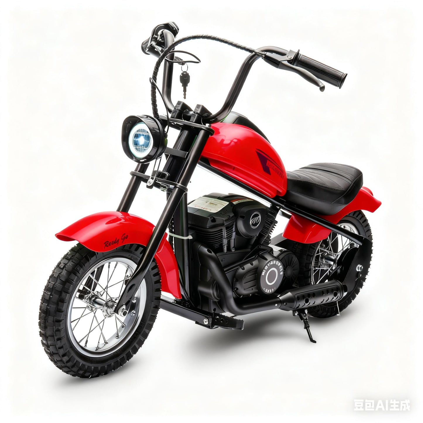 GarveeLife Electric Dirt Bike, 15 Mph & 150lb Max, 24V Ride On Toy for Big Kids w/Led Lights & Power Display, 300W Chain-Driven Motor, Two Speed, Handbrake, Leather Seat, 12" Air-Filled Tires, Red