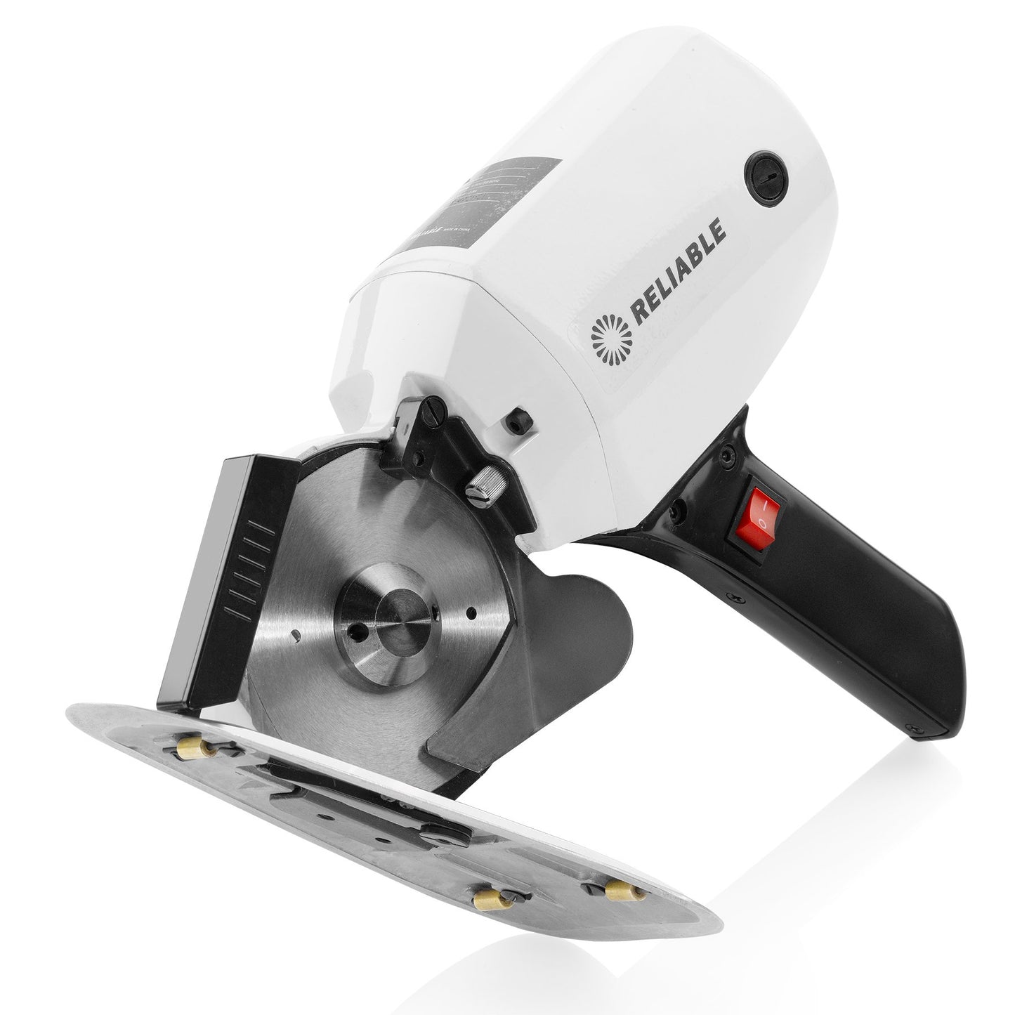 Reliable 1500FR Octagonal Knife Cloth Cutting Machine, 4-Inch High Power Light Weight Fabric Cutter, 1" cutting capacity, High-power Electric Motor, Knife Guard, Automatic Sharpener, Thin Base Plate
