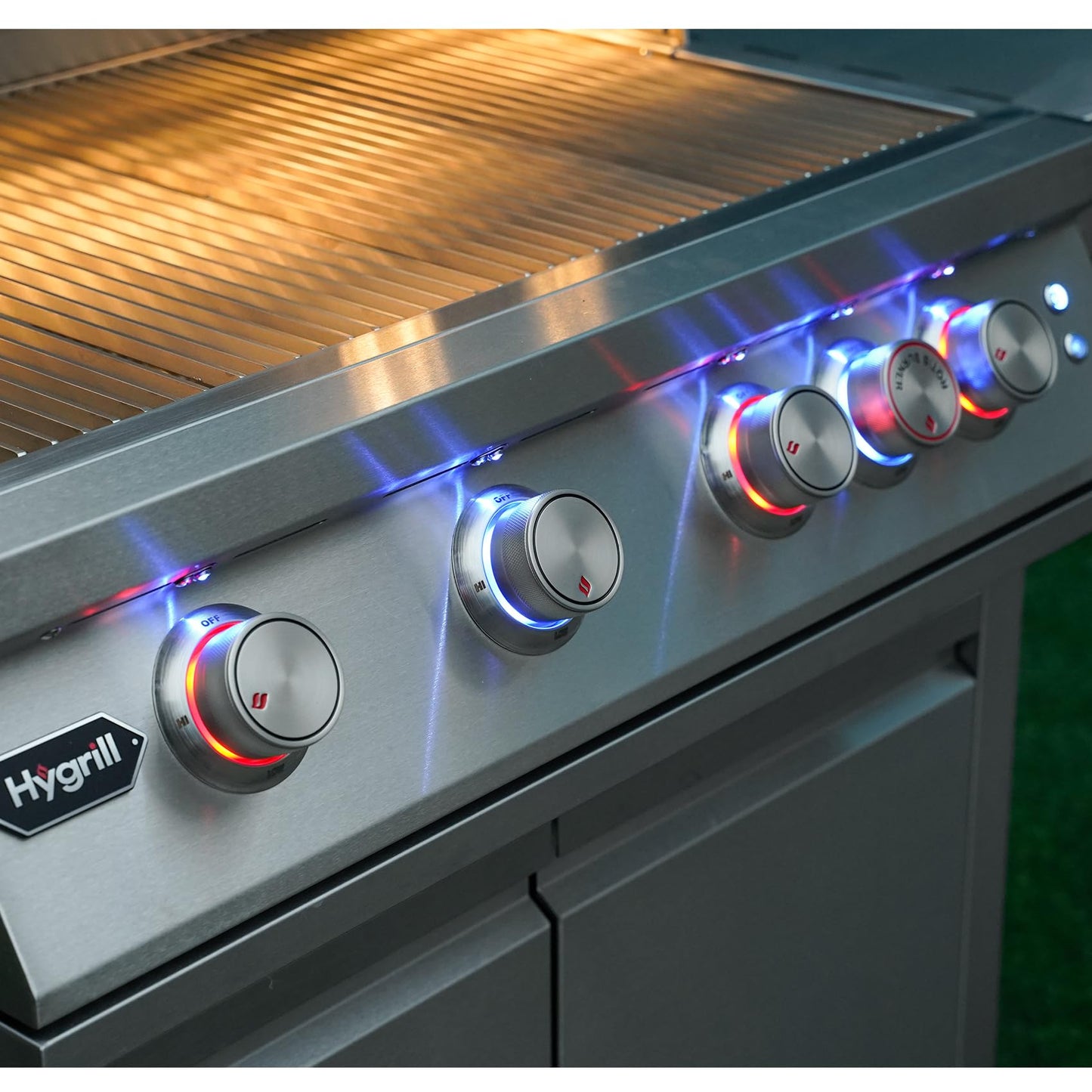 Hygrill Premium XTR 32-Inch Built In Grill, Stainless Steel 4-Burner Grill Head for Outdoor Kitchen with Rear Infrared Burner and LED Lights, Liquid Propane