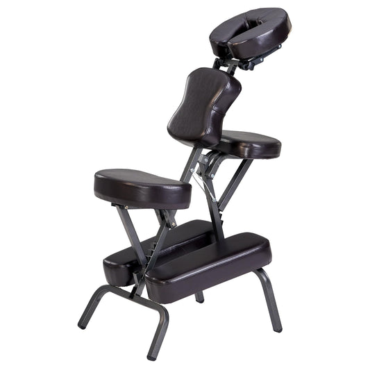 Master Massage Bedford Portable Massage Chair - Lightweight with Carrying Bag - Tattoo Height Adjustable Folding Face Cradle SPA (Coffee)