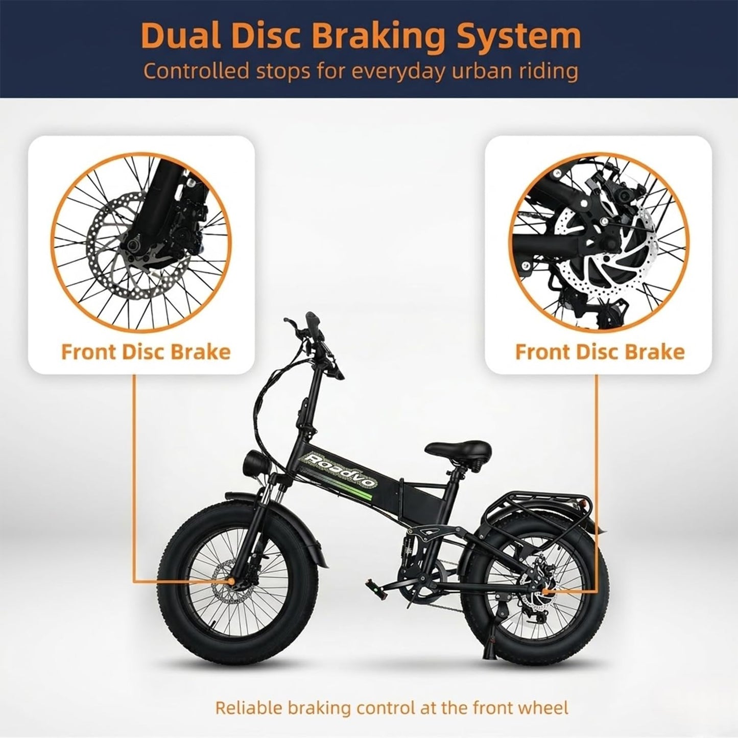Roadvo Foldable 20x4.0 Fat Tire Electric Bike for Adults Commute