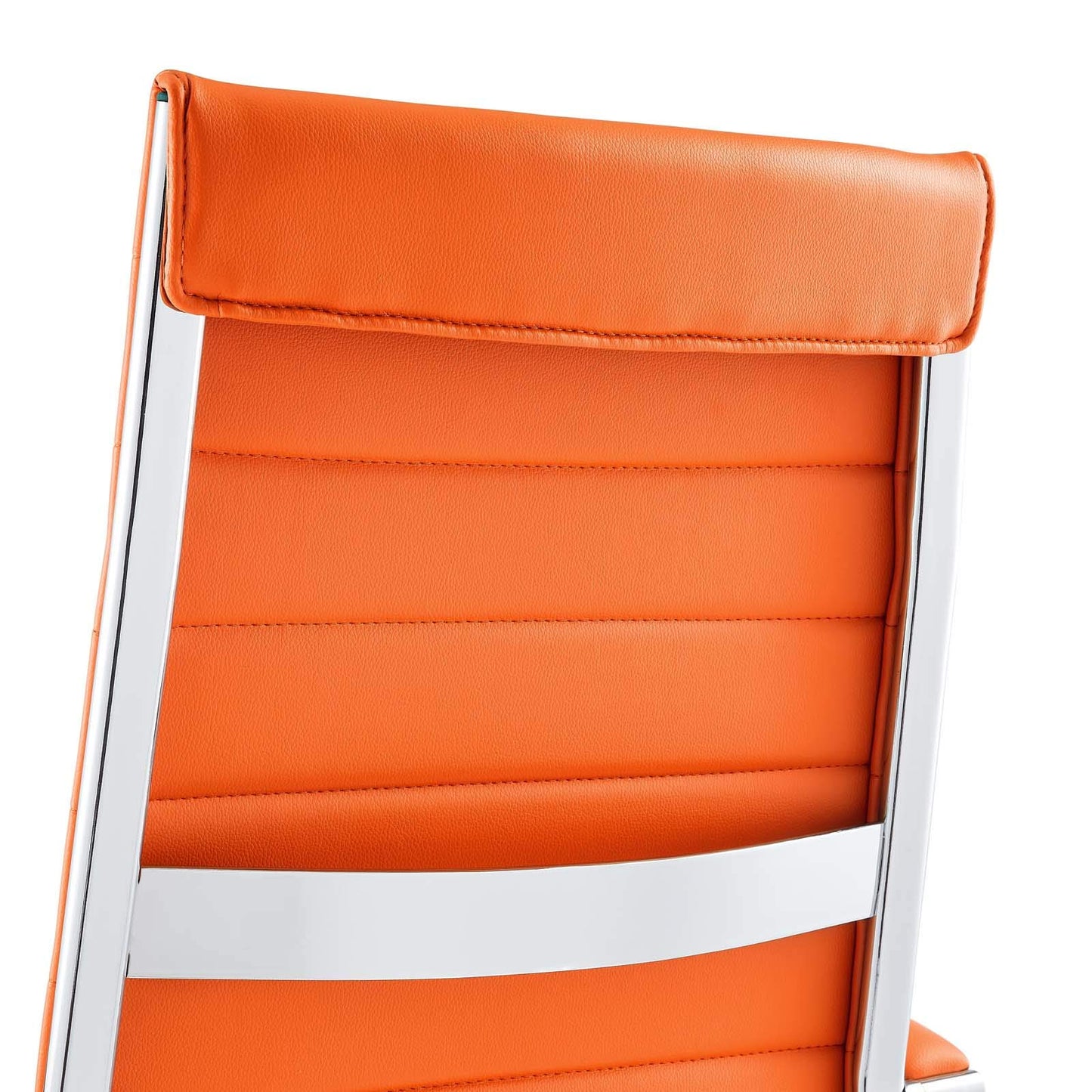 Modway Jive Ribbed High Back Tall Executive Swivel Office Chair With Arms In Orange