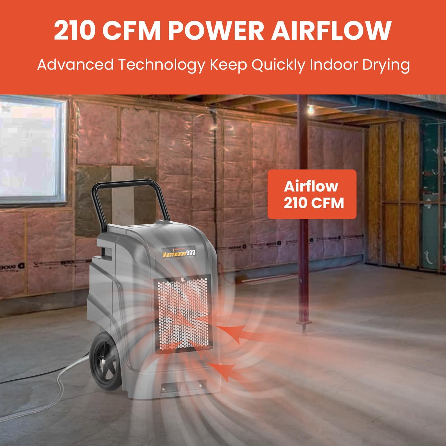 Abestorm 190 PPD Commercial Dehumidifiers with Pump and Drain Hose, Large Spaces Industrial Dehumidifier for Basements, Water Damage Restoration, Portable, Auto Defrosting, 5-year Limited Warranty