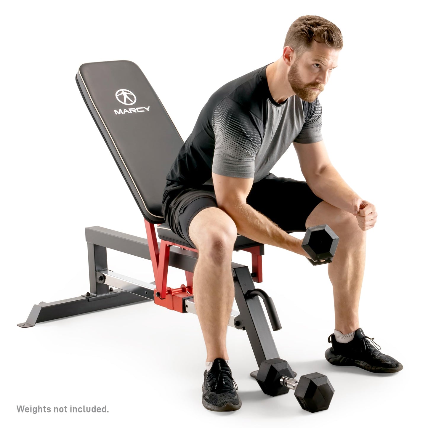 Marcy Adjustable Strength Training Utility Bench with Chrome Sliding Track SB-5429