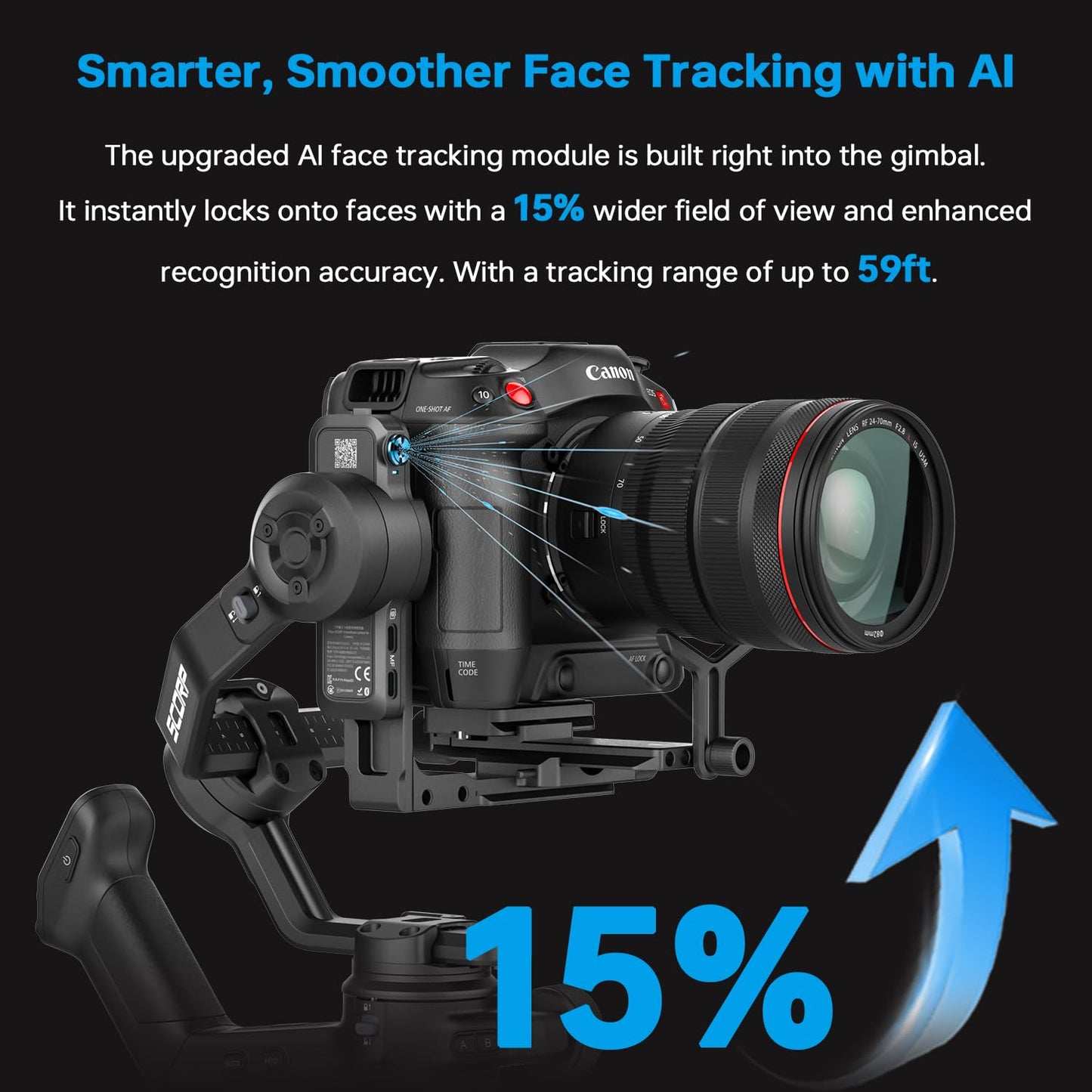 FeiyuTech SCORP 3 Professional Video Stabilizer with Detachable Handle, AI Tracking, 1.3" Touchscreen, Gimbal Stabilizer for Cameras Canon/Sony/Nikon/Fujifilm, Native Vertical Shooting, Max 7.72lbs