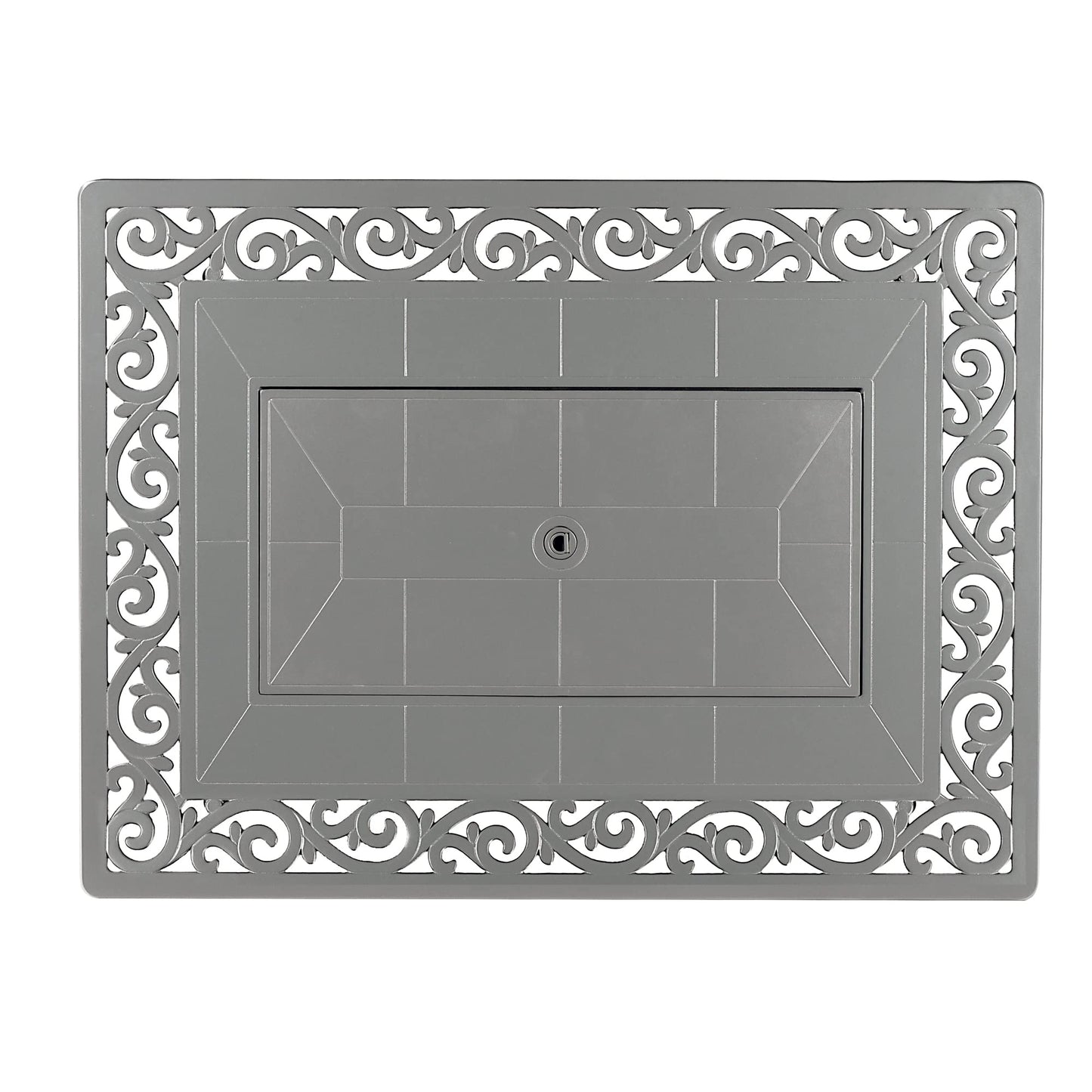 Oakland Living Rectangular 48 in. x 36 in. Aluminum Propane Fire Pit Table, Glass Beads, Two Covers, Lid, 57,000 BTUs in Grey Finish