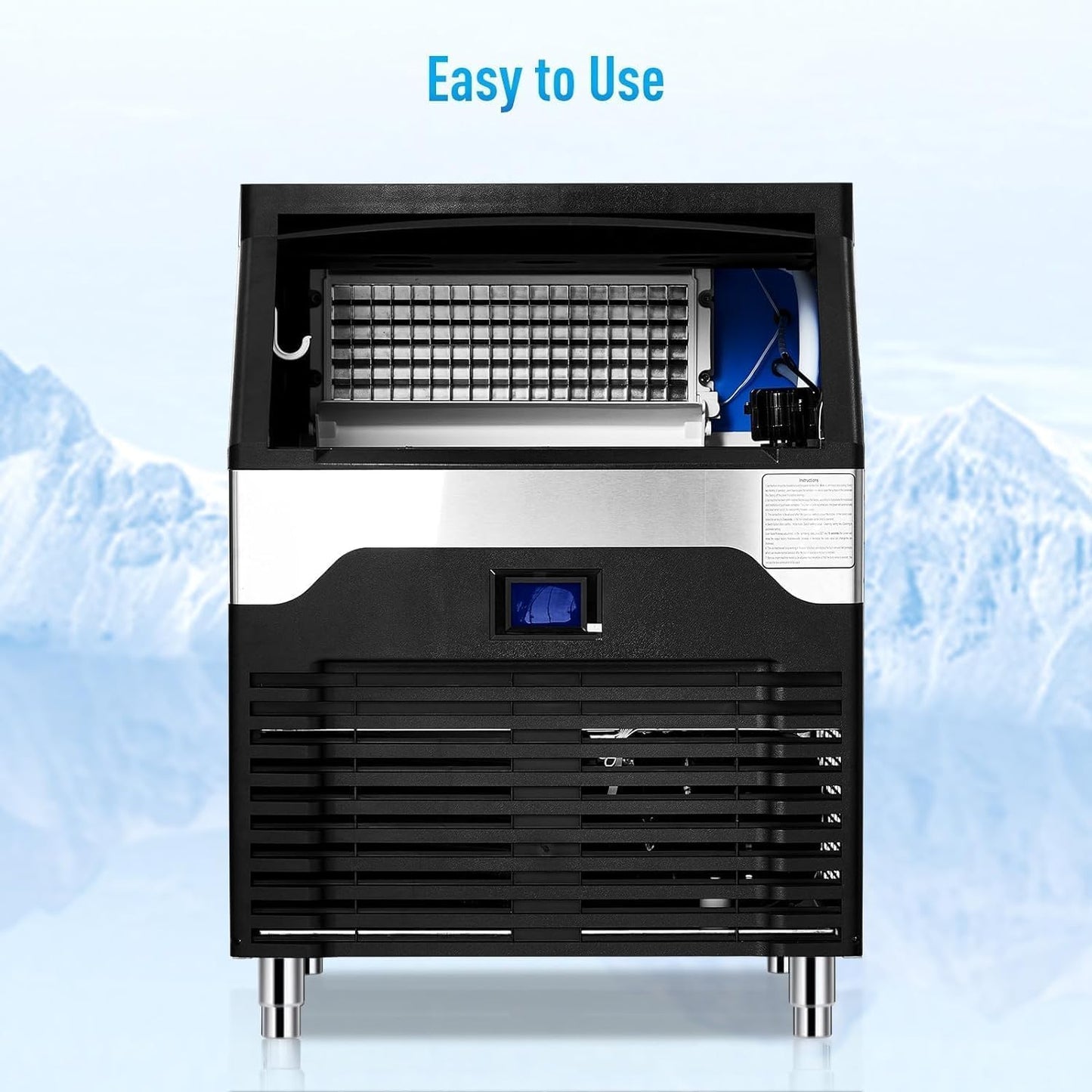 Commercial Ice Maker Machine, 260LBS/24h Stainless Steel Under Counter Ice Maker， 150LBS Freestanding Ice Machine for Restaurant, Home, Bars