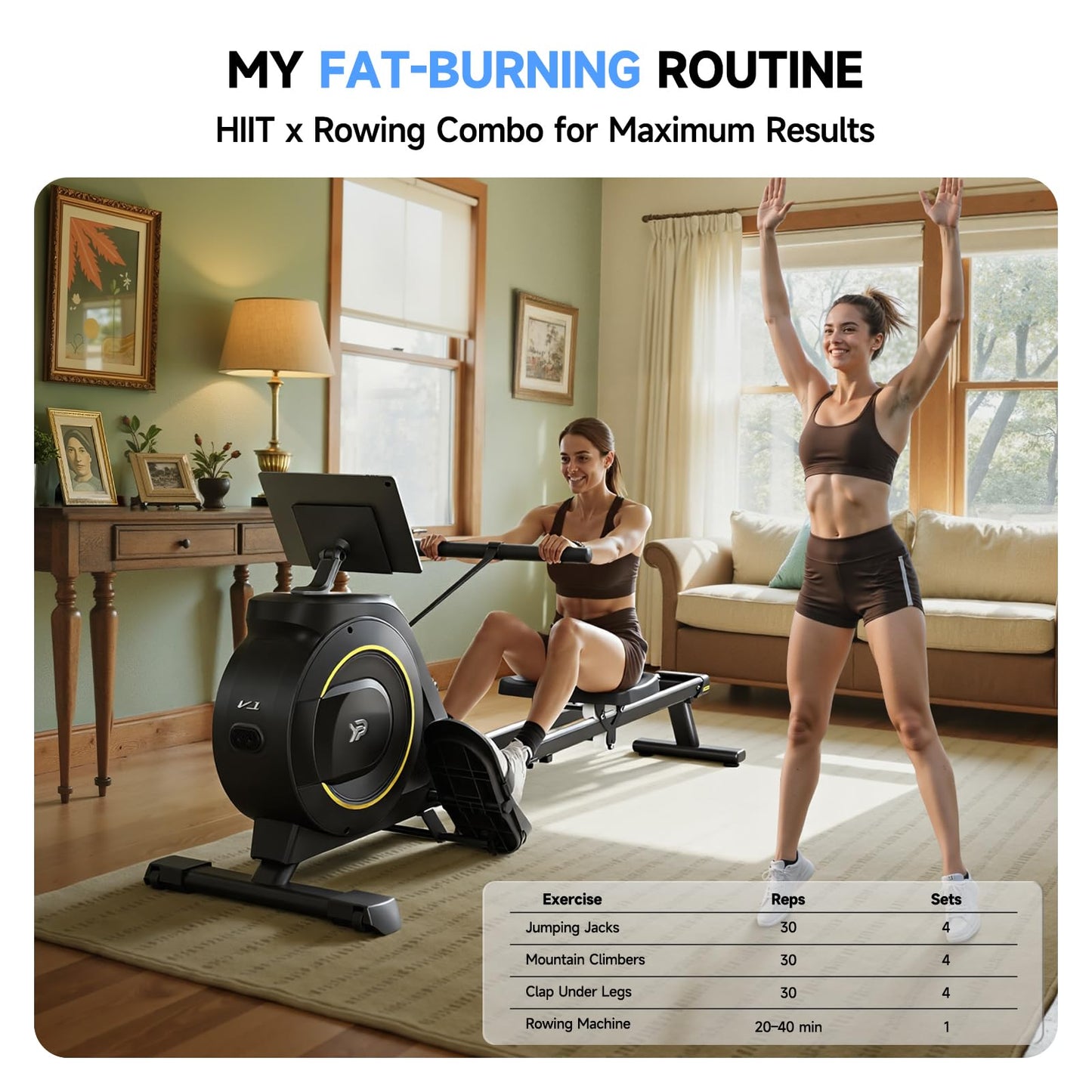 YPOO Rowing Machine for Home, 350 LB Capacity, 16-Level Silent Resistance, Magnetic Rowing Machines for Home Foldable, Full-Body Workout Compact Rowing Machine for Cardio & Strength with APP Support