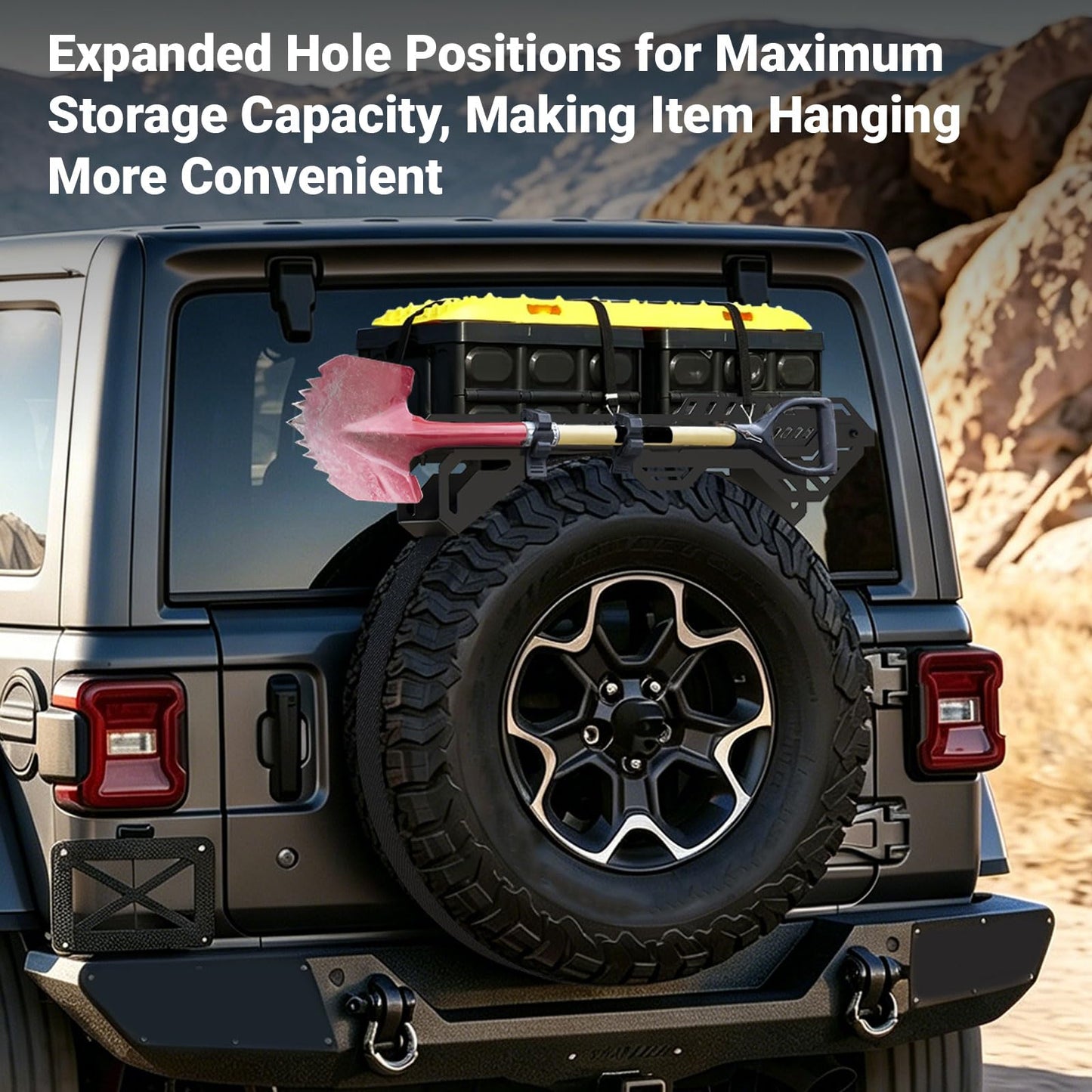 MusixiA Spare Tire Cargo Basket, Fits 30"-40" Spare Tire Offroad Rack