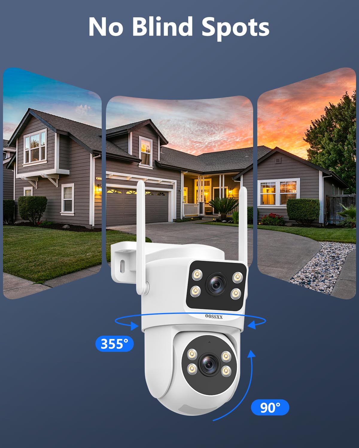 (2026 New) 2K Wireless Security Camera System with 10" Monitor, Dual Lens PT Cameras, 64GB TF Card, 130° Wide Angle, Long Range WiFi +76%, PIR Detection, 2-Way Audio, No Monthly Fee
