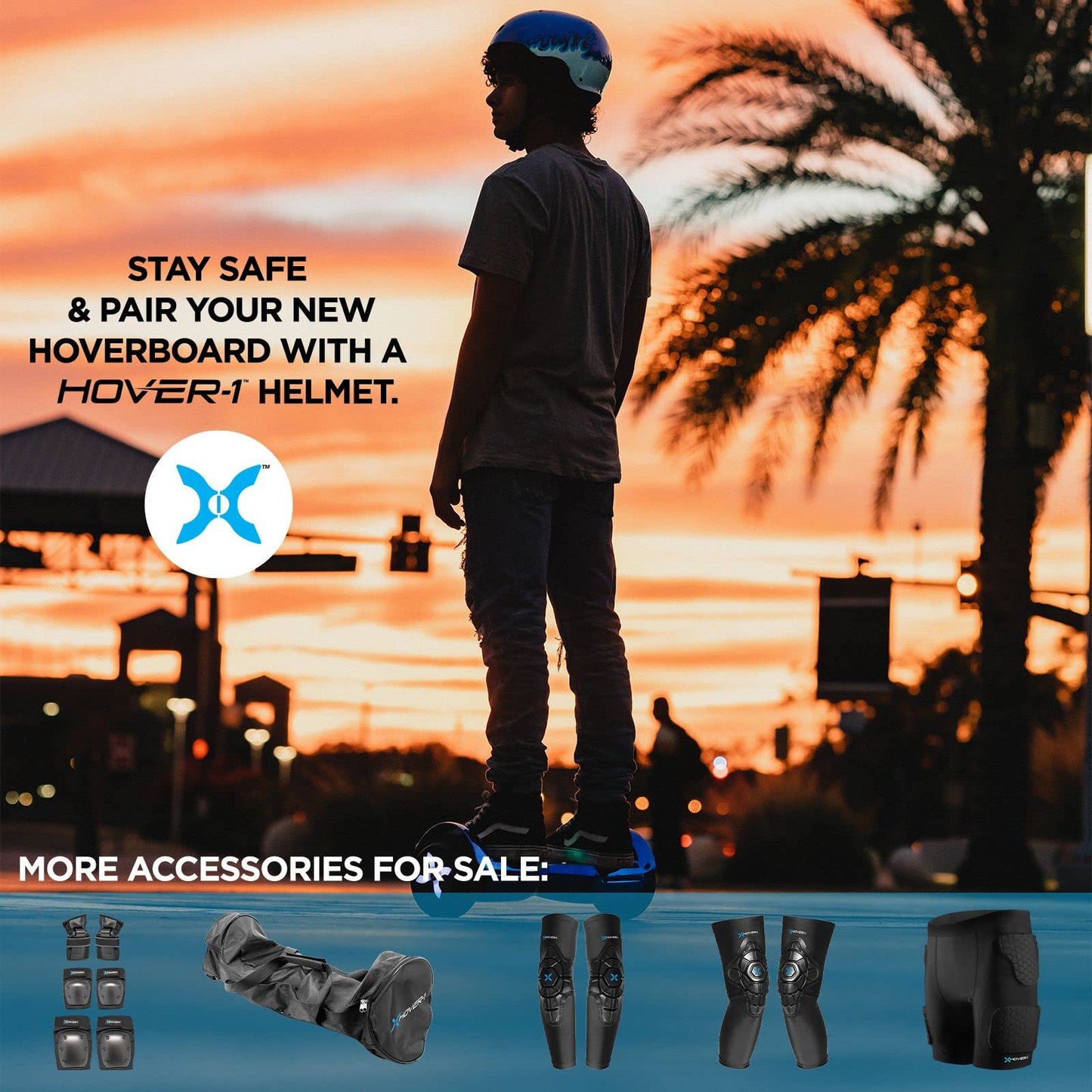 Hover-1 My First Hoverboard Electric Self-Balancing Hoverboard Combo for Kids with 5 mph Max Speed, Dual 150W Motors, 6.3” Tires, 3 Miles Max Range, and LED Headlights