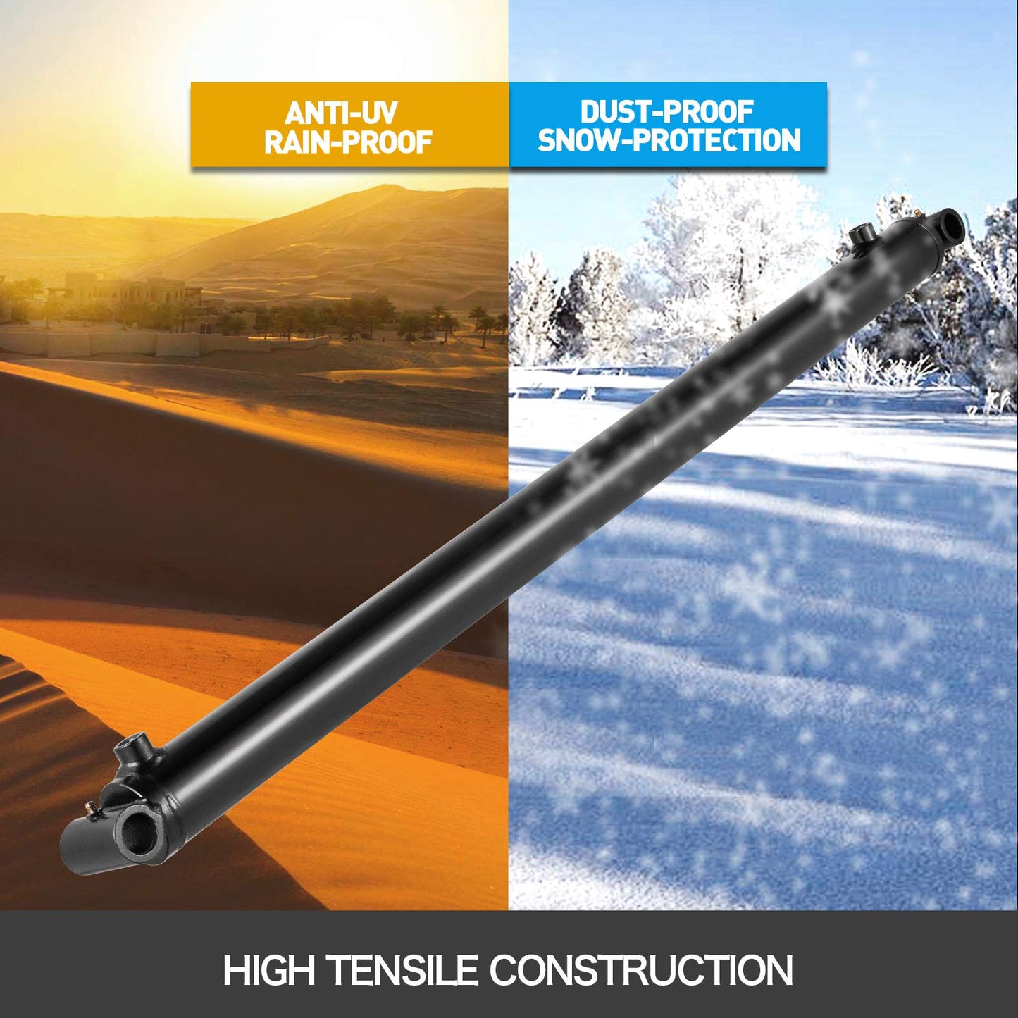 VEVOR Hydraulic Cylinder 2" Bore 36" Stroke Hydraulic Ram Cylinder Work Pressure 3000psi Welded Double Acting Cross Tube Port Size SAE6 Hydraulic Lifting Cylinder 2 x 36 inches Max Length 80 inches