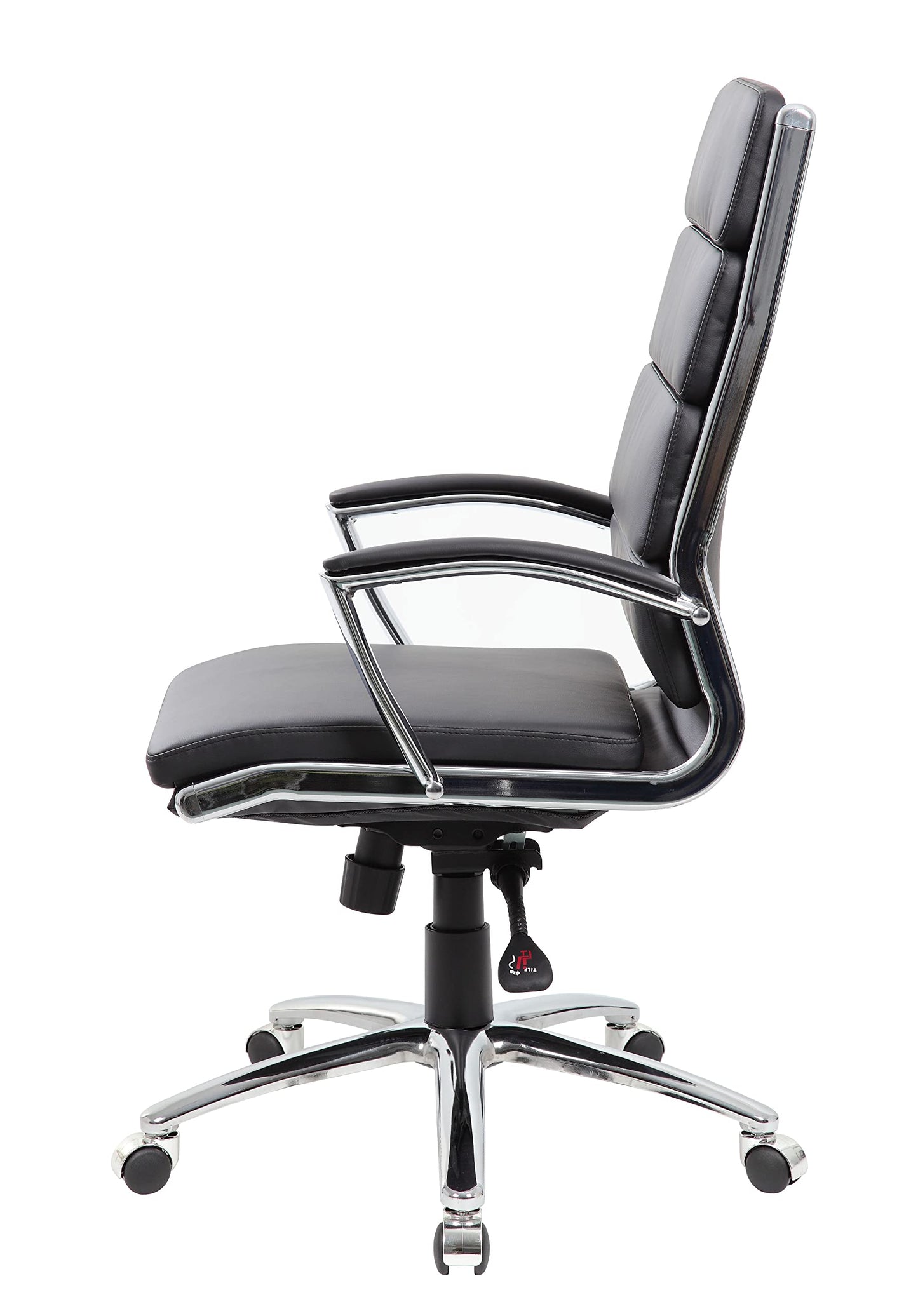 Boss Office Products CaressoftPlus Executive Chair, Traditional, Metal Chrome Finish (B9471-BK)