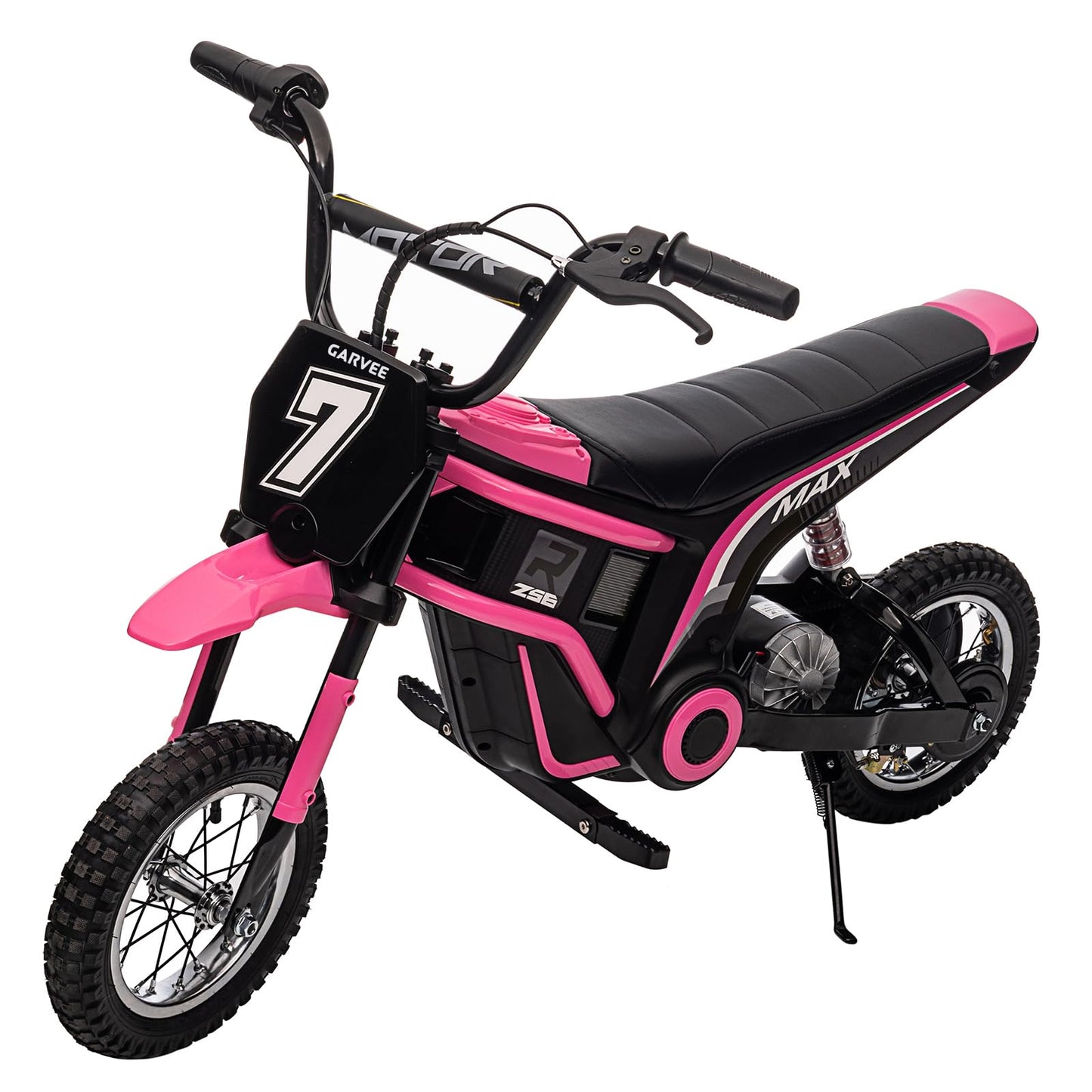 Garvee 24V 350W Kids Electric Dirt Bike - 3-Speed Off-Road Motorcycle, Rear-Wheel Drive, Up to 14.29 MPH, Shock-Absorbing Suspension, Battery Powered Ride-On Toy for Boys & Girls Ages 5-17 - Pink 7