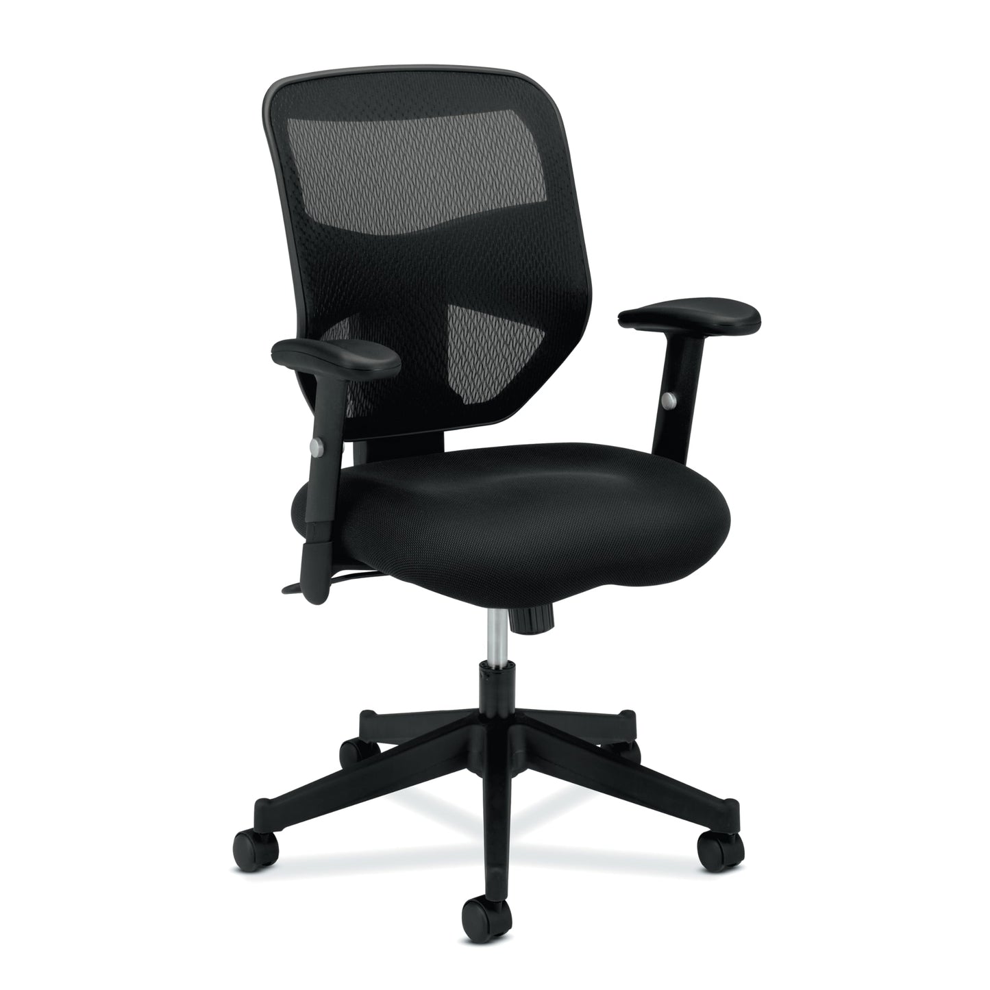 HON Prominent High Back Ergonomic Office Chair with Adjustable Center‑Tilt Recline, Height Adjustable Arms, Swivel Desk and Computer Chair for Home Office or Workstation, Black