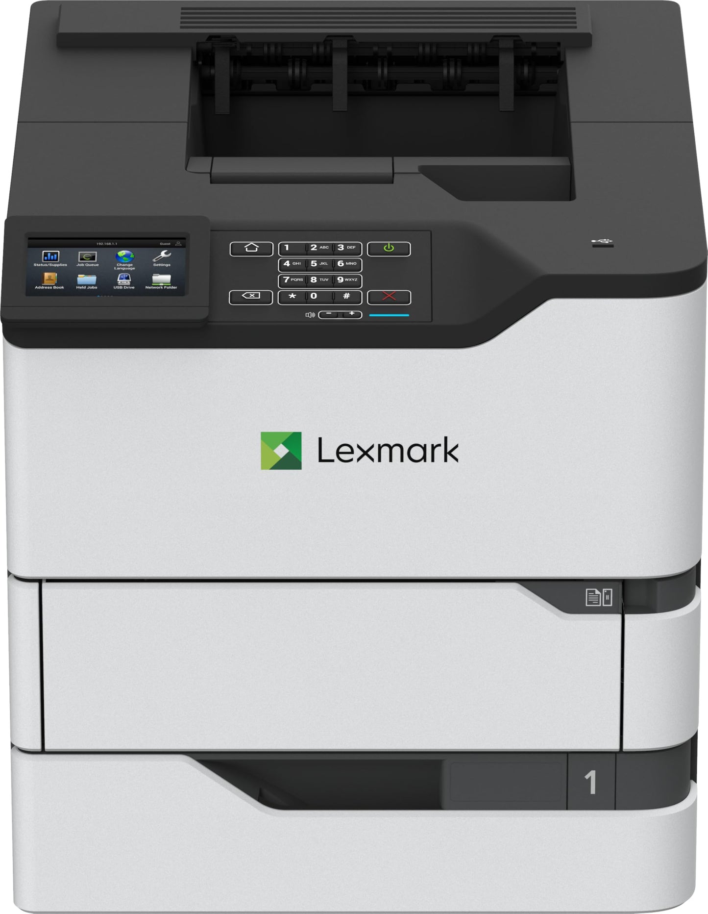 Lexmark MS826de Integrated Duplex, Monochrome Laser Printer, Monthly Page Volume: 5000-100000 Pages, 4.3-inch Color Touch Screen, 550-Sheet Output Bin, Print Speed: Up to 70 ppm(50G0310)