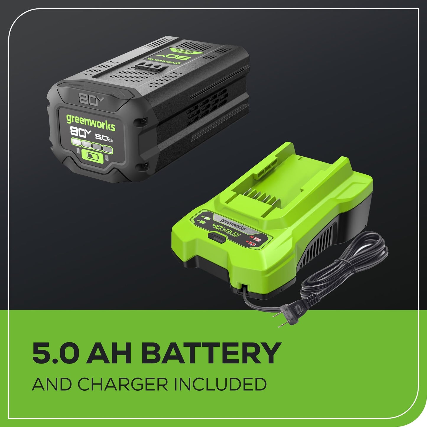 Greenworks 40V 21" Self-Propelled Cordless Lawn Mower – Brushless Motor, 5.0Ah Battery & Charger(75+ Tool Compatible)