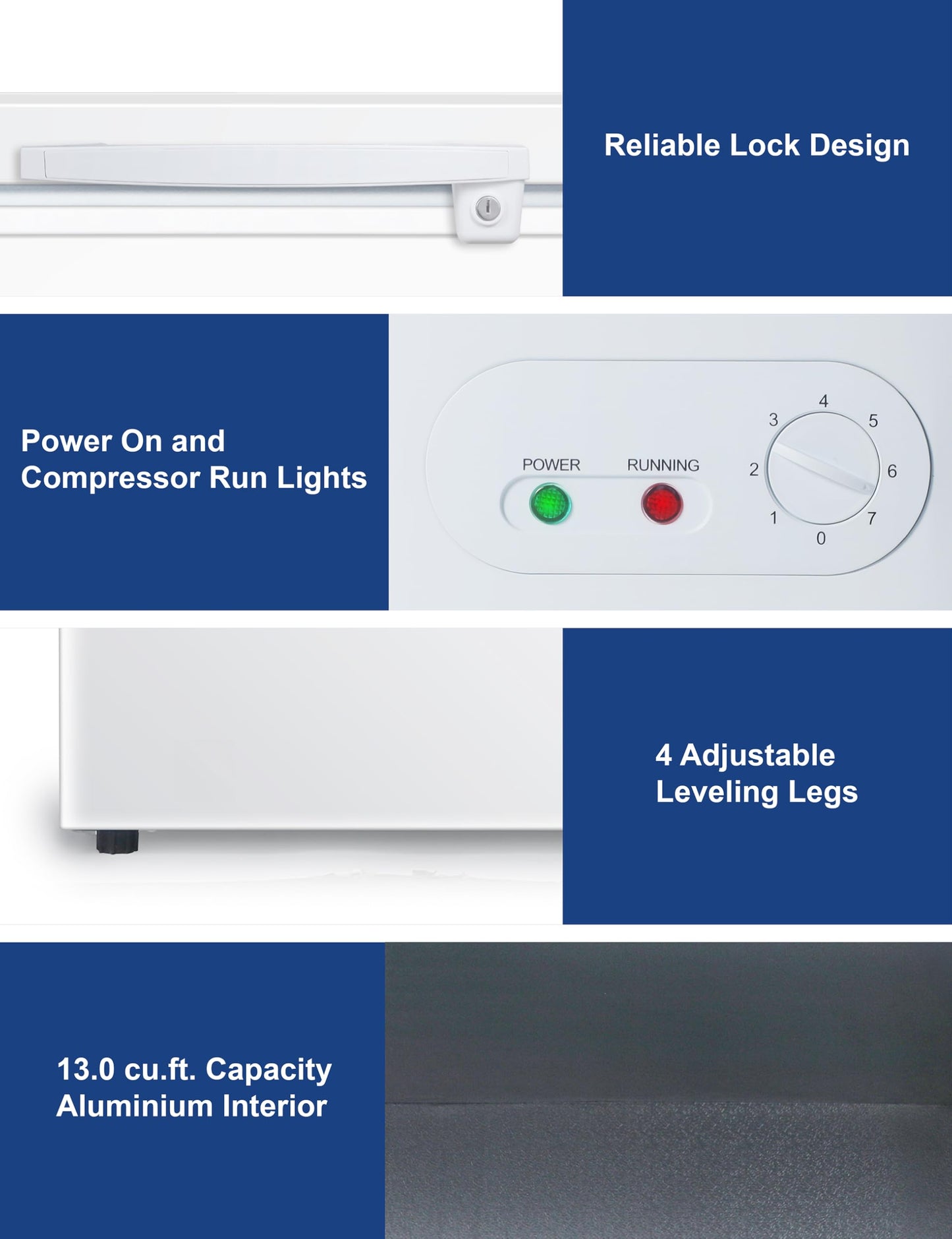 BLACK+DECKER 13 Cu. Ft. Chest Freezer, Deep Freezer with Top Opening, Freezer Chest with Removable Storage Basket, Mechanical Temperature Control, Manual Defrost, R600a Refrigerant,BCF1300E,White