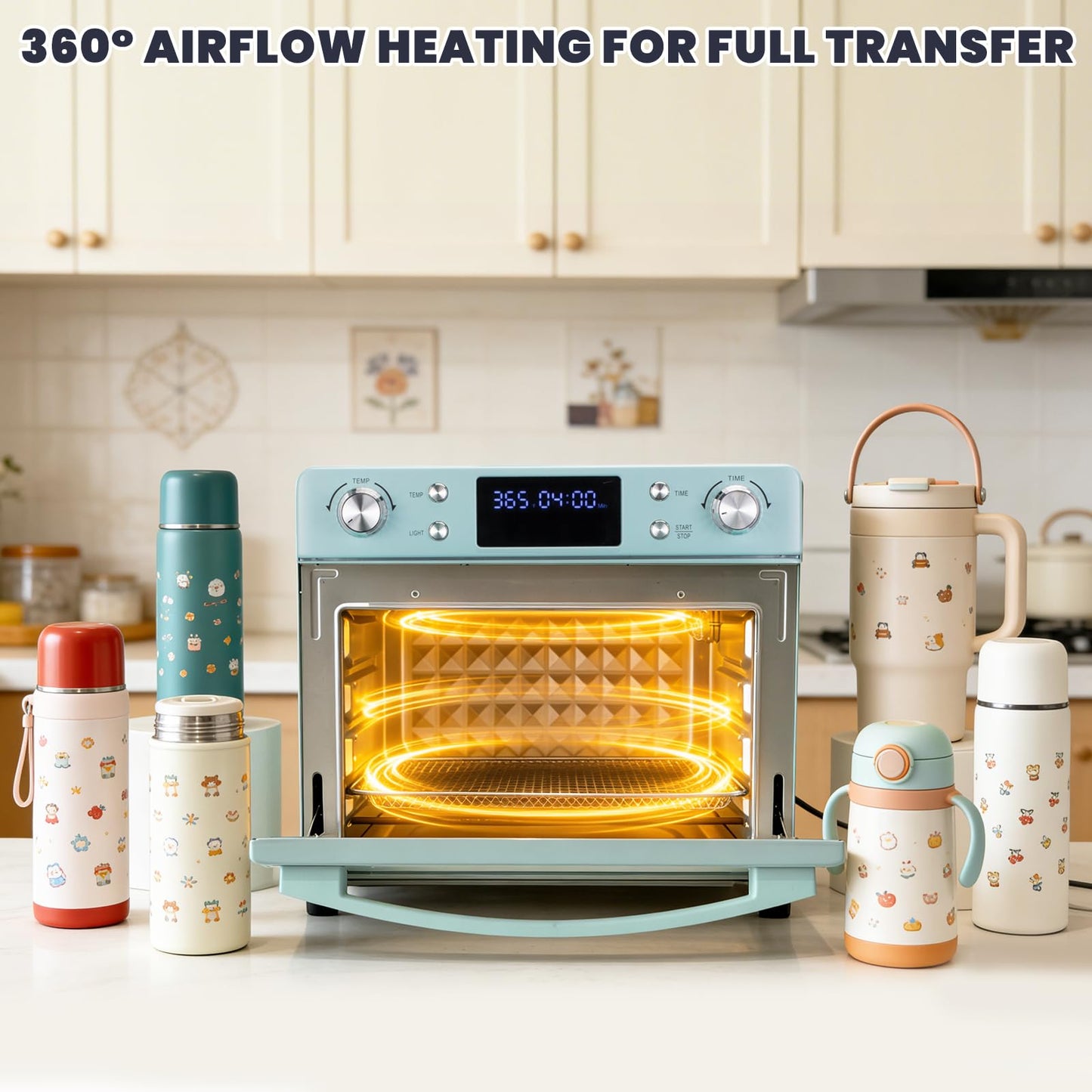 AceSubli Sublimation Oven Machine 25L 110V 1700W Blue with Digital Display, Large Capacity Convection Oven with LED Light for Sublimation Blanks Tumblers Mugs Cups Bottles Bulk Transfer with Glove