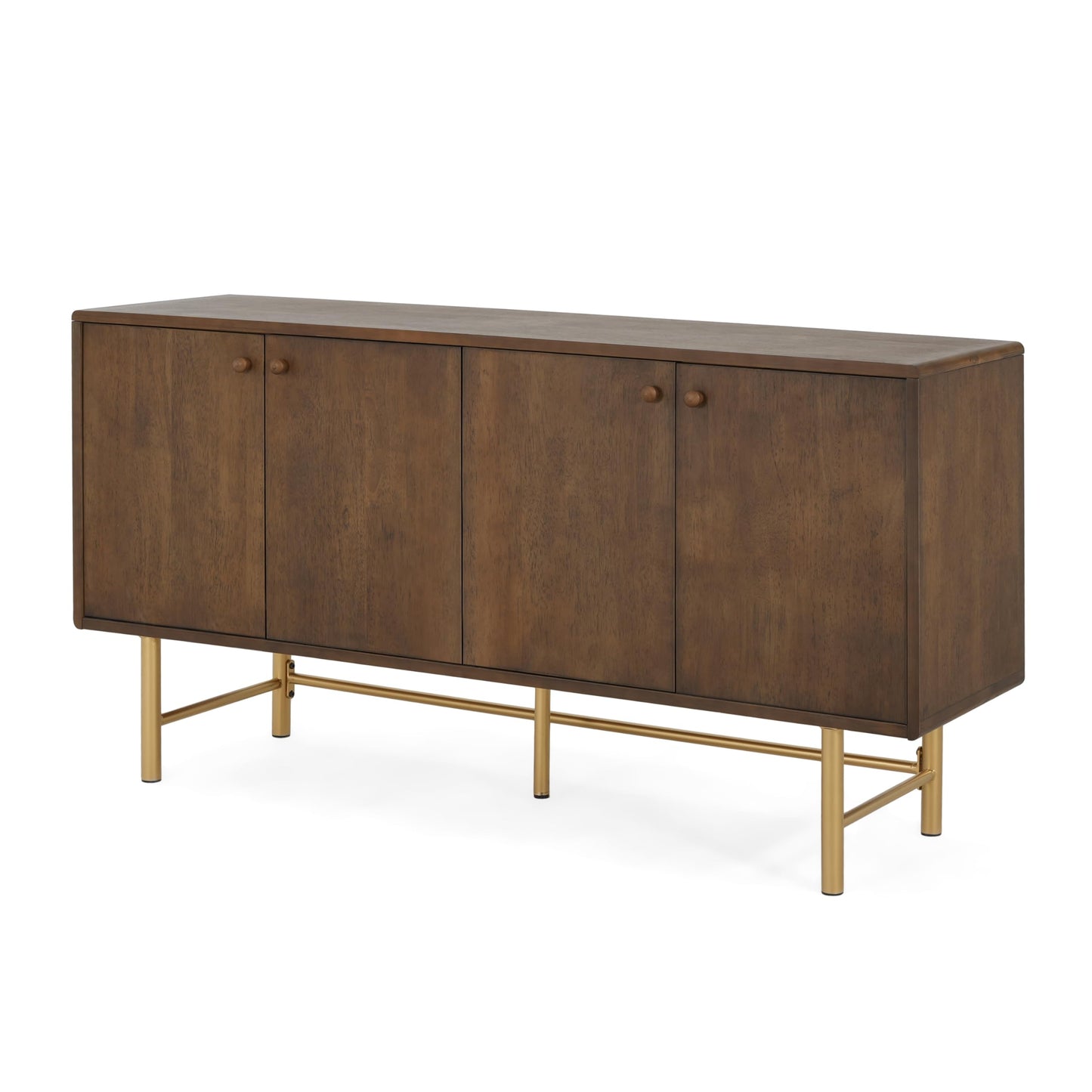 Christopher Knight Home Dodie Wooden Sideboard Cabinet, Large Sideboard Buffet Cabinet, Living Room Accent Storage Cabinet with Adjustable Shelves,Kitchen Cabinet Organizer for Coffee Bar,Walnut Brown