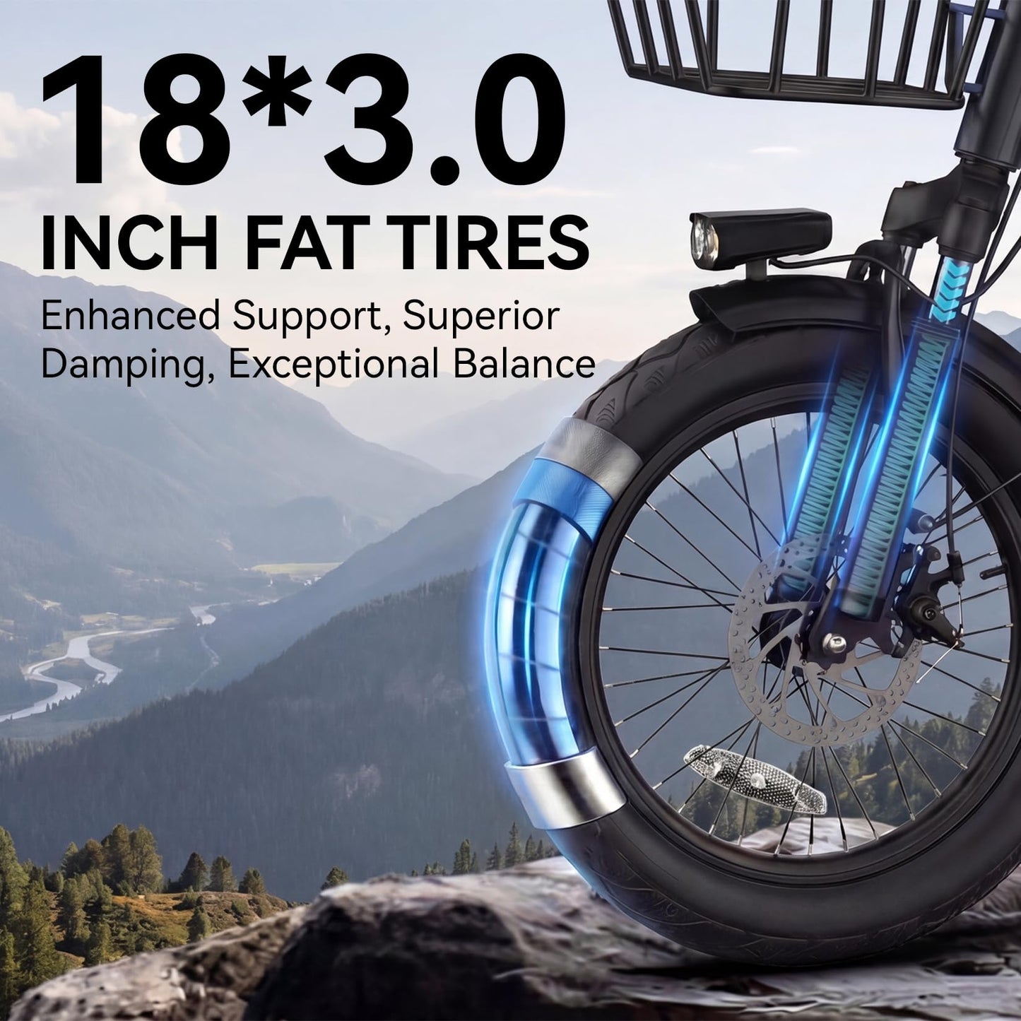 Vivi FatGo1 E Trike Electric Bike, Peak 750W Motor Folding Trike 18X3.0 Fat Tire Ebike, 648Wh Removable Battery, Step-Thru 3 Wheel Electric Bicycle, Up to 40 Miles, Tricycle for Adults with Basket