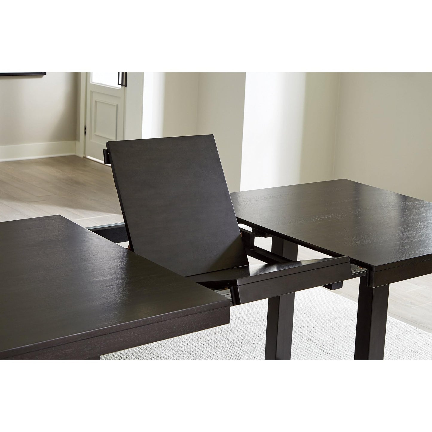 Signature Design by Ashley Neymorton Contemporary Dining Extension Table with Sled Base, Dark Brown