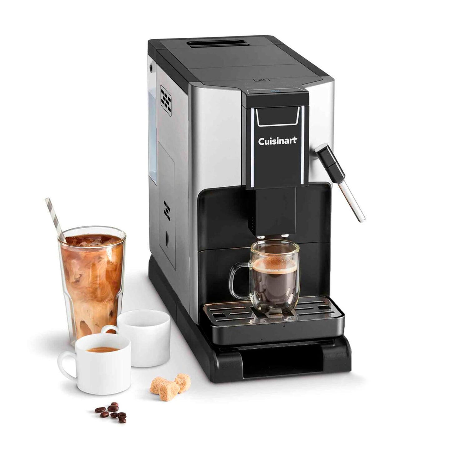 Cuisinart Espresso Bar Fully Automatic Espresso Machine, Makes Hot or Cold Cafe-Quality Cappuccino, Lattes, Americanos and Cold Extracted Espresso, Steam/Frothing Wand for Milk-Based Drinks, EM-550