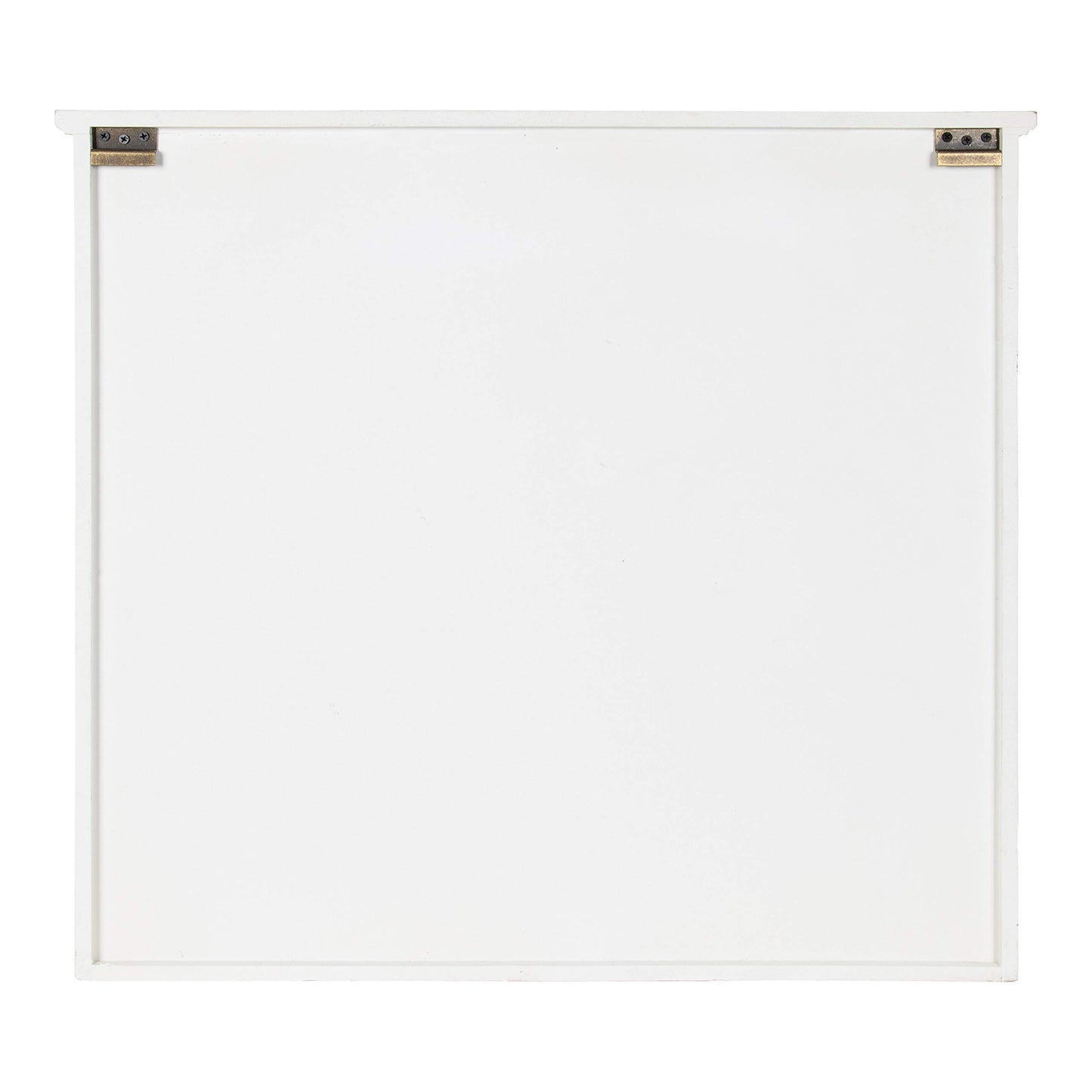 Kate and Laurel Hutchins Decorative Farmhouse Wood Wall Cabinet, 30 x 6.5 x 27.5, White and Brown, Wall Cabinet with Window Pane Glass Door