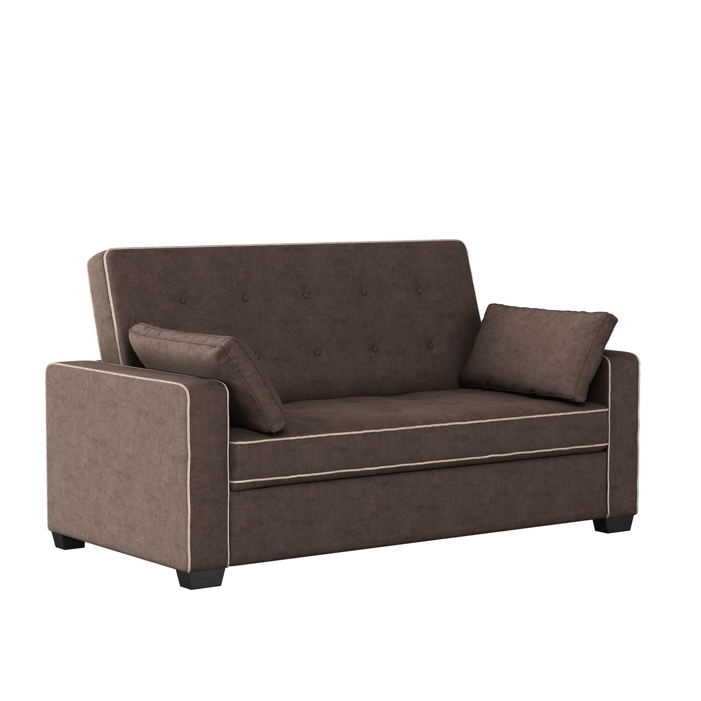 Serta Ainsley Loveseat with Pull Out Sleeper Microfiber Java Full