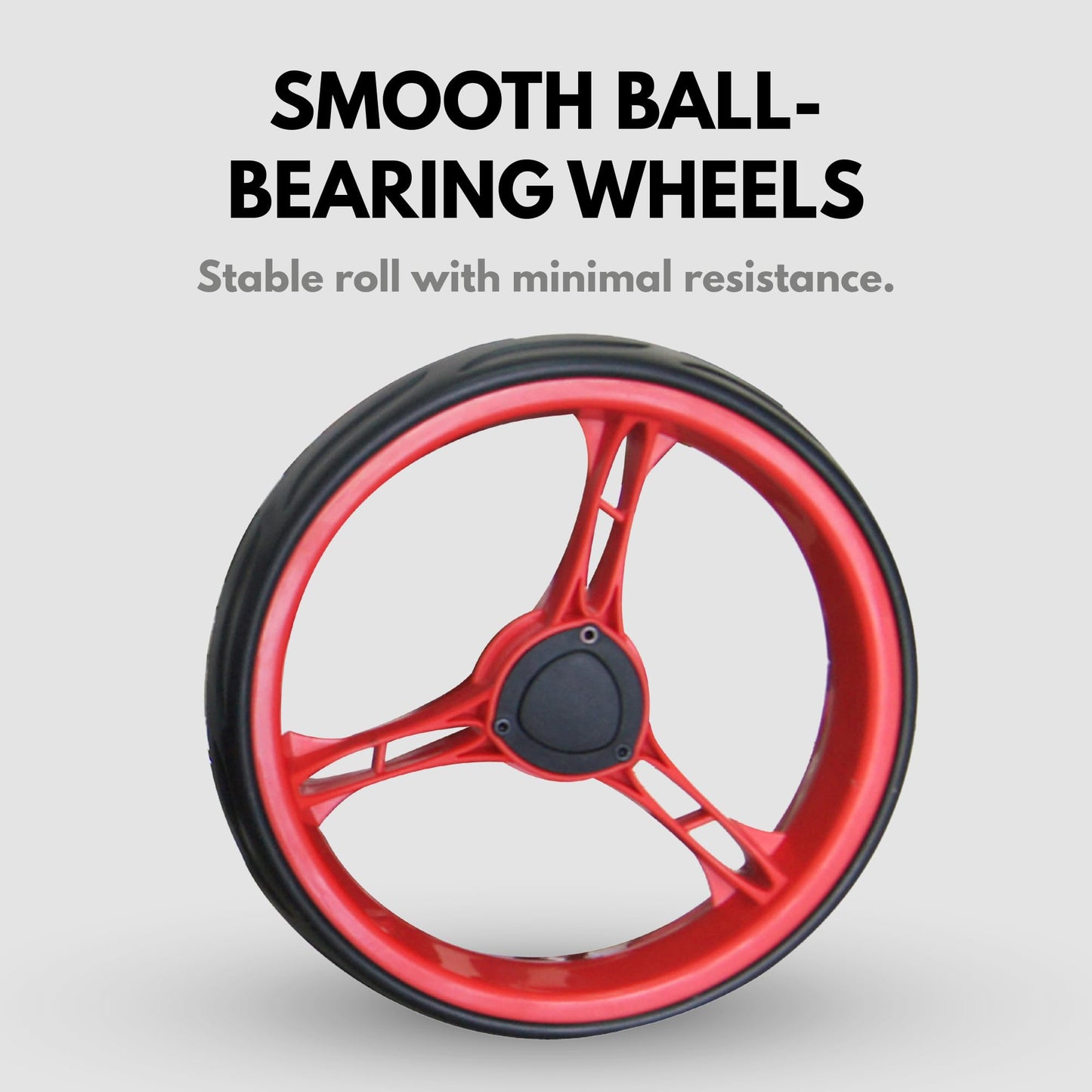 Qwik-Fold 360 Swivel 3 Wheel Push Pull Golf CART - 360* Rotating Front Wheel - ONE Second to Open & Close! (White/Red)