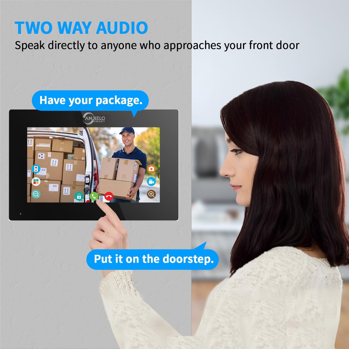Wired Video Apartment Doorbell Intercom System,6/12/18/24 Units 7 inch Touch Monitor Video Door Phone Indoor Outdoor Kit,2 Way Audio,1080P,Motion Detect for Home (6 Family)