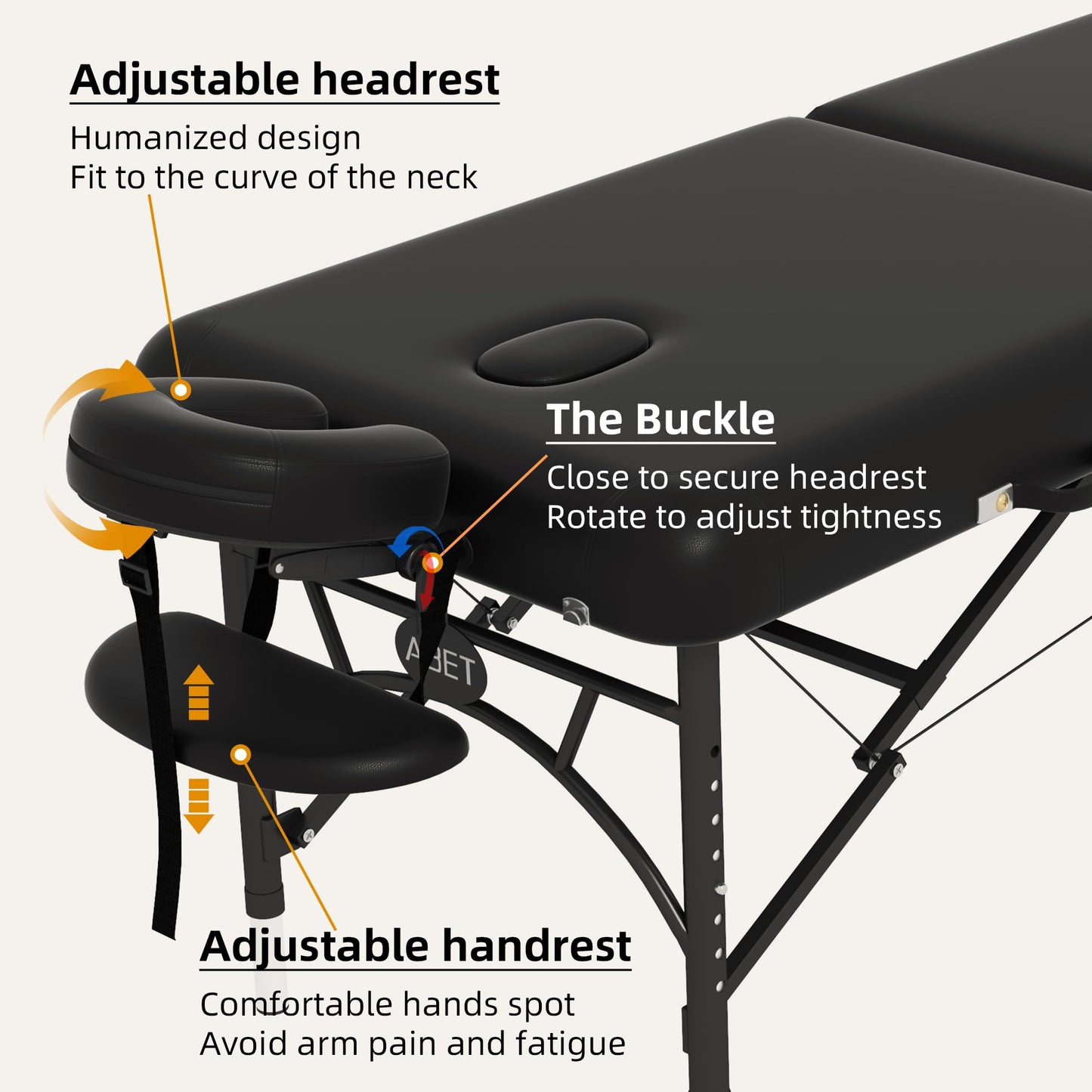 ABET Massage Table 28 Inch Wide, Spa Tattoo Bed, Memory Foam PU Leather Professional 2 Fold Portable Facial Esthetician Salon Bed with Carrying Bag & Lightweight Aluminium Leg, Hold Up to 1100LBS