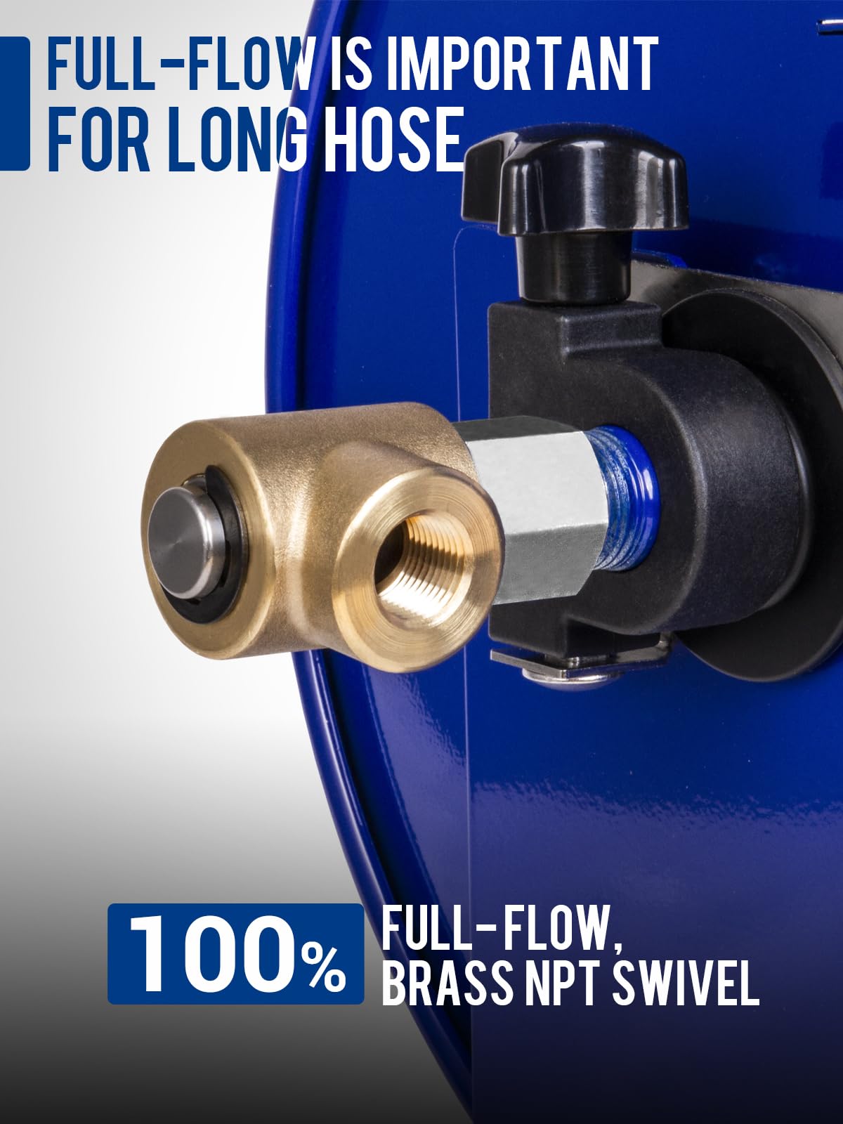 MEKOH Pressure Washer Hose Reel 150FTx3/8”, 300FTx1/4” Manual Power Washer Hose Reel with M22 14mm Fitting,4500PSI Heavy Duty Hose Reel for Water,High Pressure Metal Reel with Wall/Van/Trailer Mount