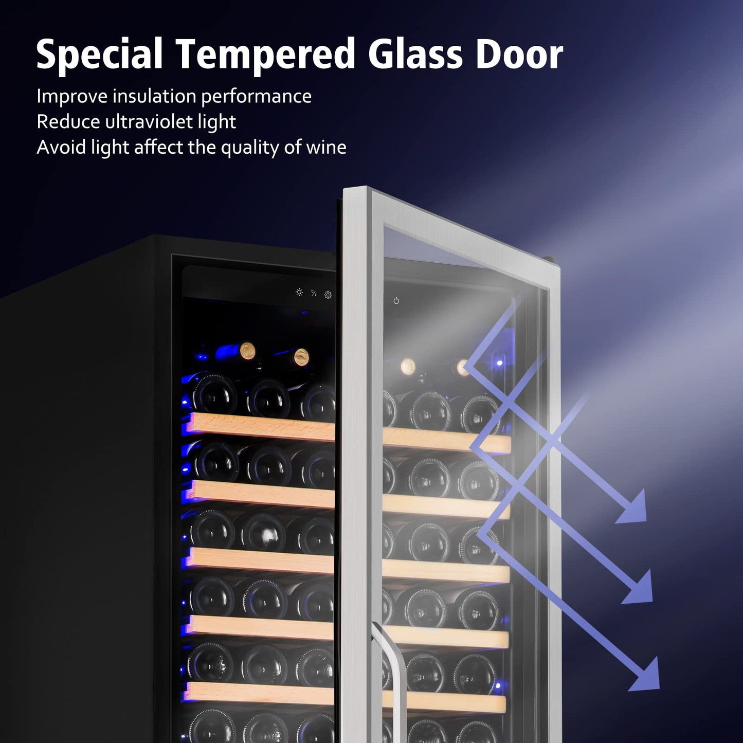 Velivi Wine Cooler Refrigerator, 179 Bottles Professional Wine Fridge with Powerful Compressor,Quiet Operation and Elegant Design for Wine Lovers